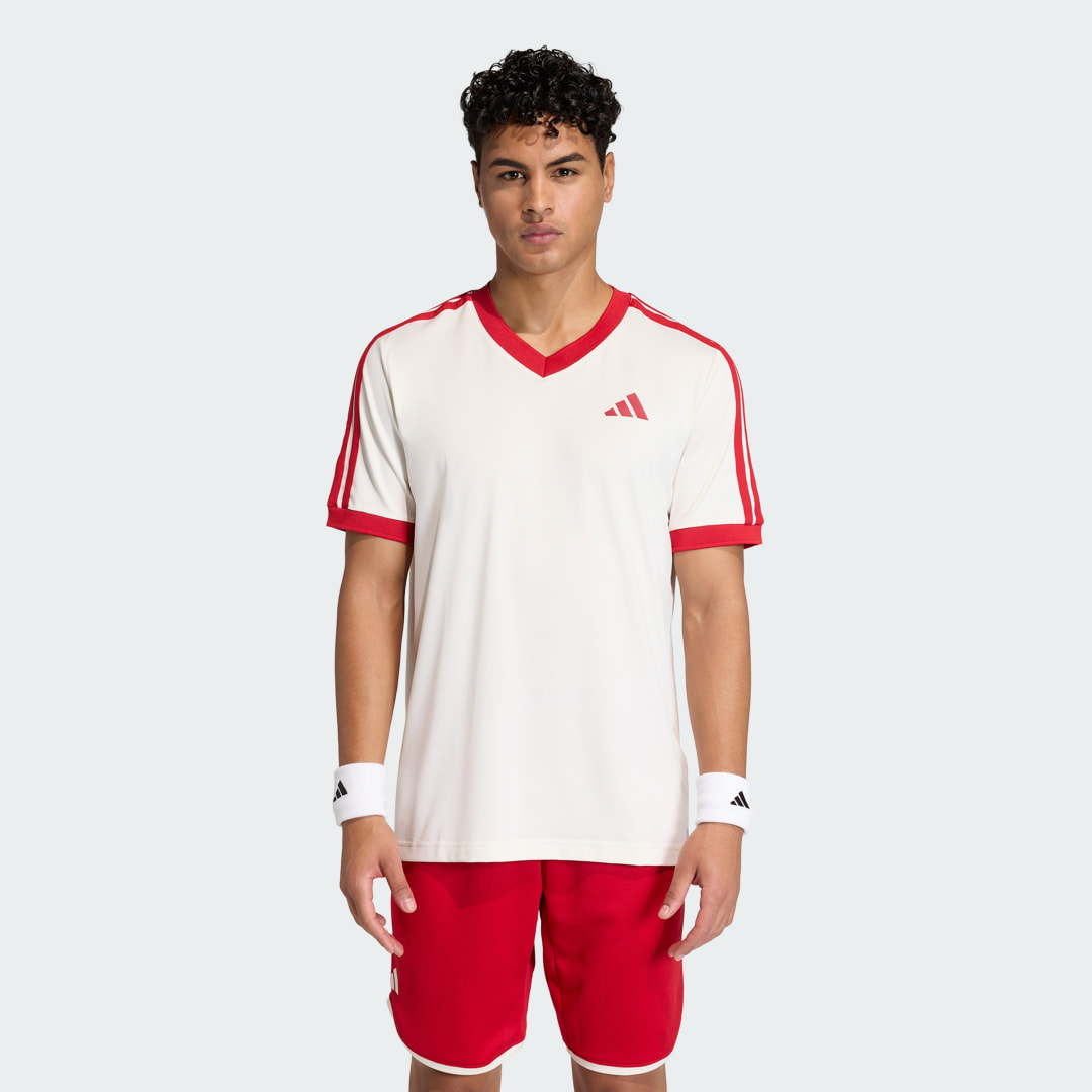 Detalle de Camiseta Tennis Classics de Adidas – color blanco
