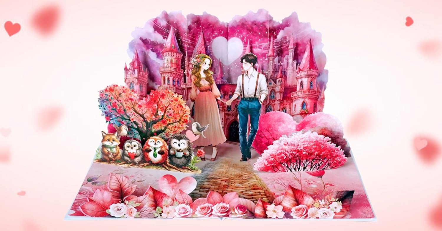 Detalle de CUTPOPUP Romantic Love Land Pop Up Anniversary Card