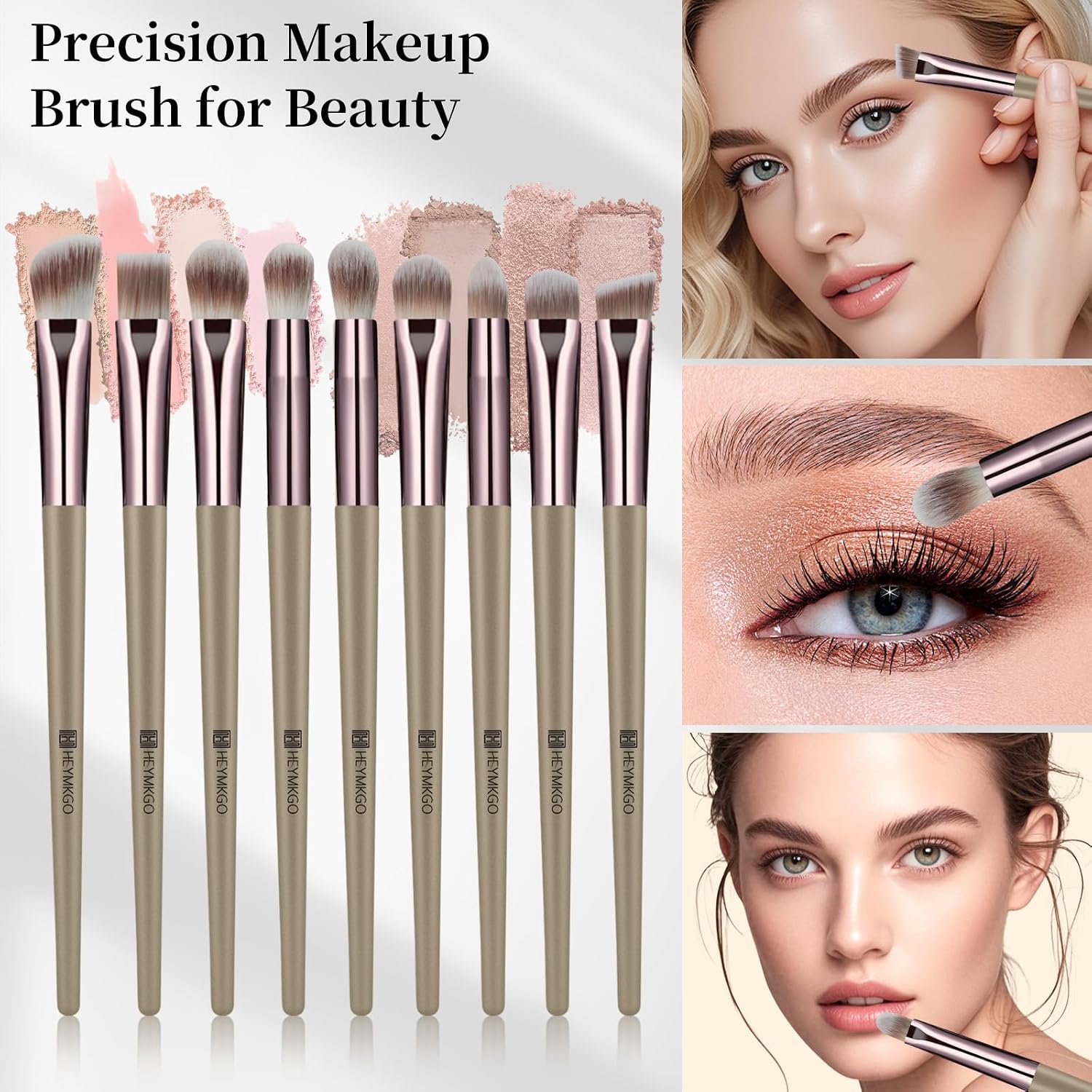 Detalle de HEYMKGO set di 40 pennelli make up professionali con doppia estremità e accessori