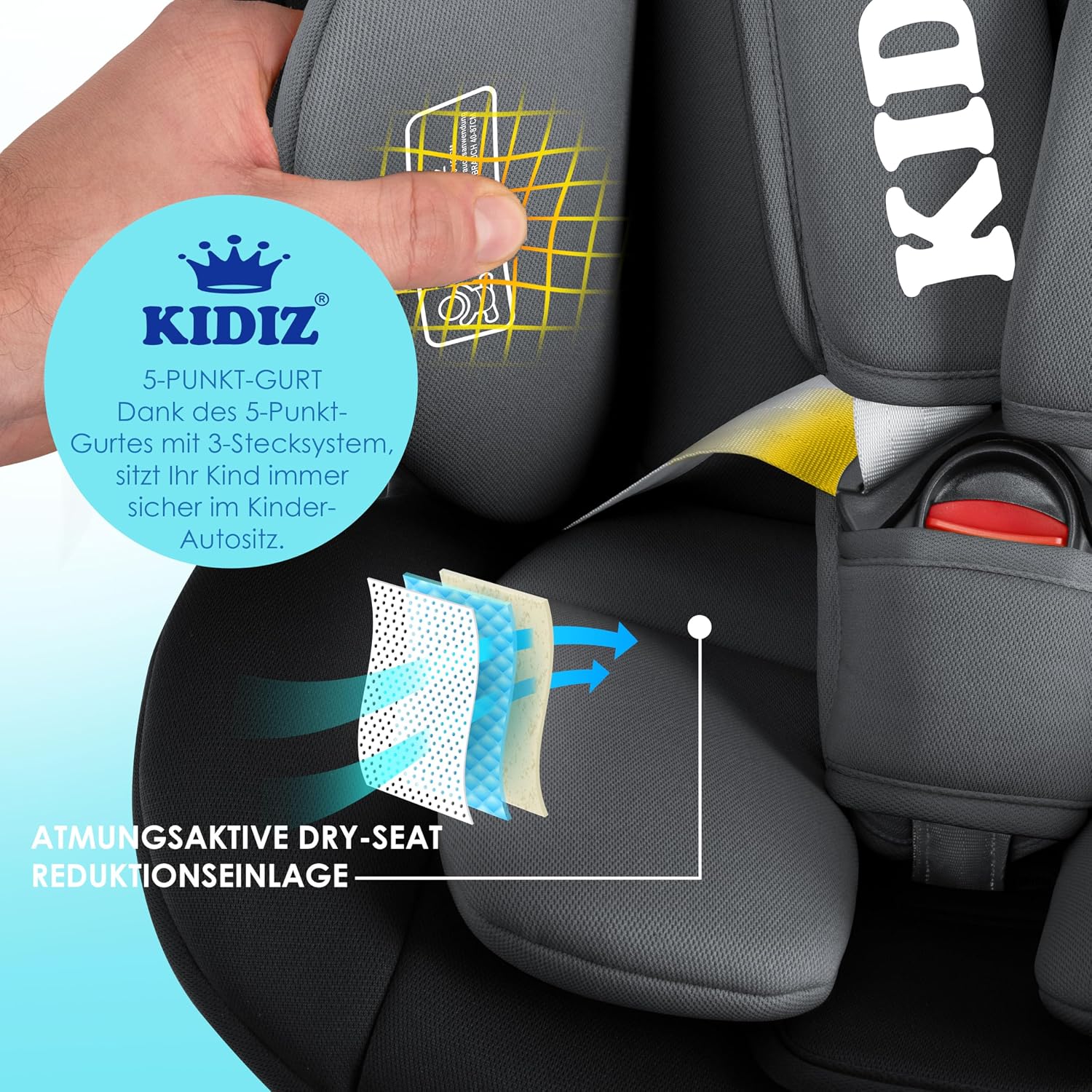 Detalle 2 de KIDIZ Kindersitz 0–36 kg 👶