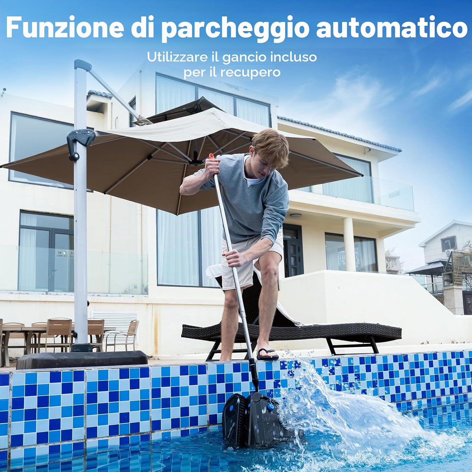 Thumbnail 5 de EVERCROSS BOT: Robot Piscina Senza Fili con App – Pulizia completa fondo, pareti e linea acqua fino a 200 m²