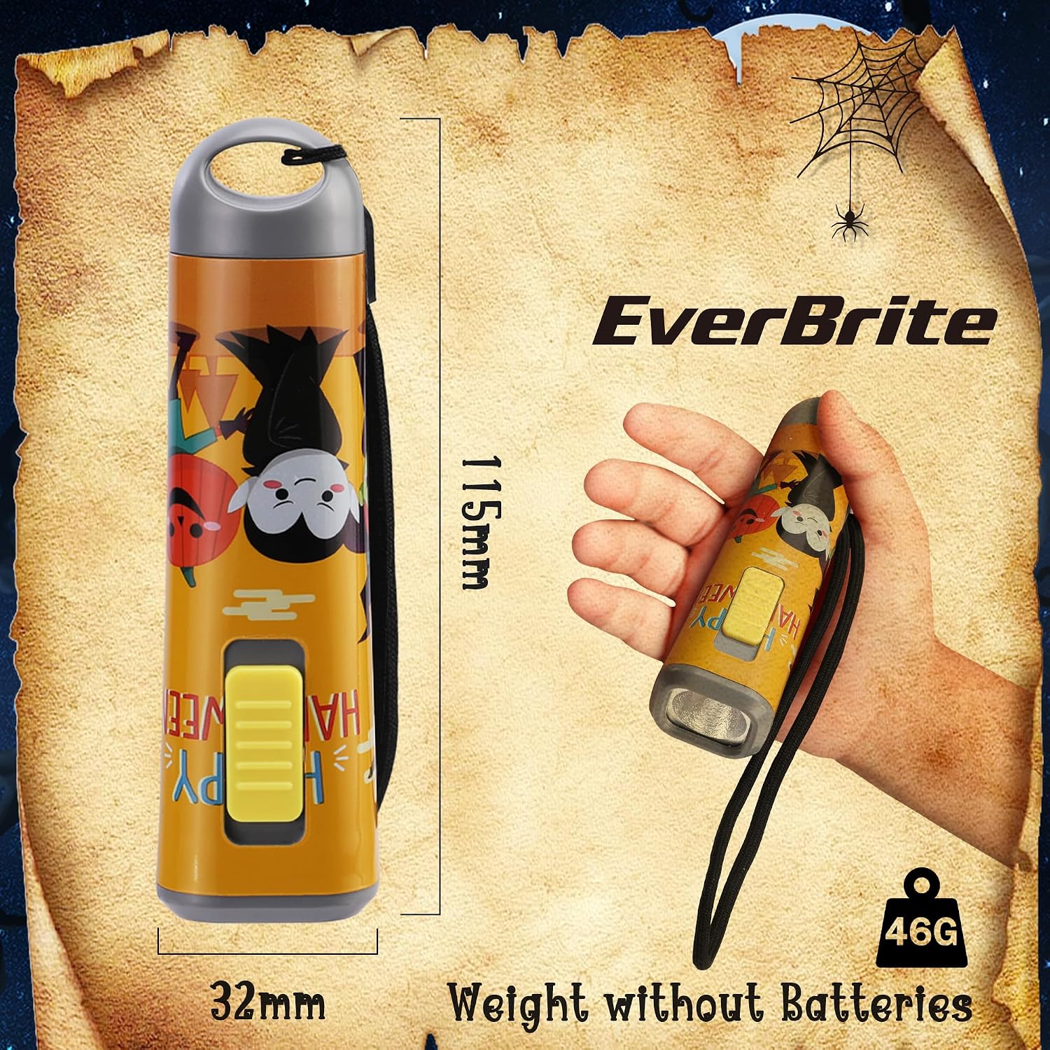 Detalle 2 de EverBrite E012066 Halloween-zaklamp, oranje ledlamp van 1 W