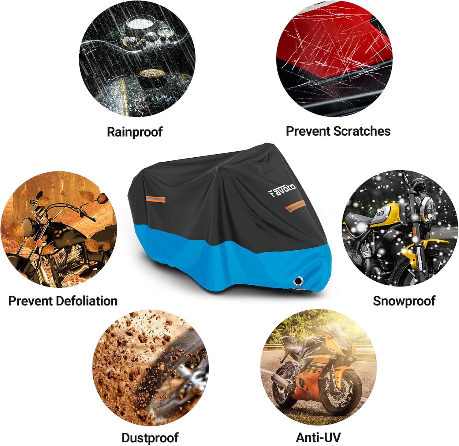 Thumbnail 6 de Favoto Motorcycle Cover 96.5in Waterproof