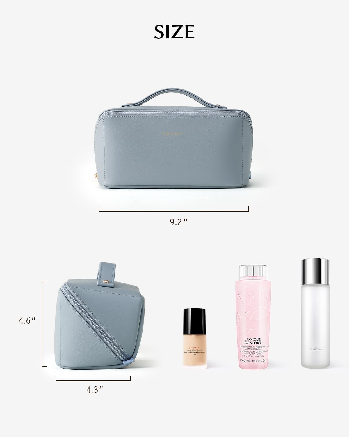 Thumbnail 3 de EACHY Travel Makeup Bag: Large Capacity, Waterproof PU Leather Organizer for Travel