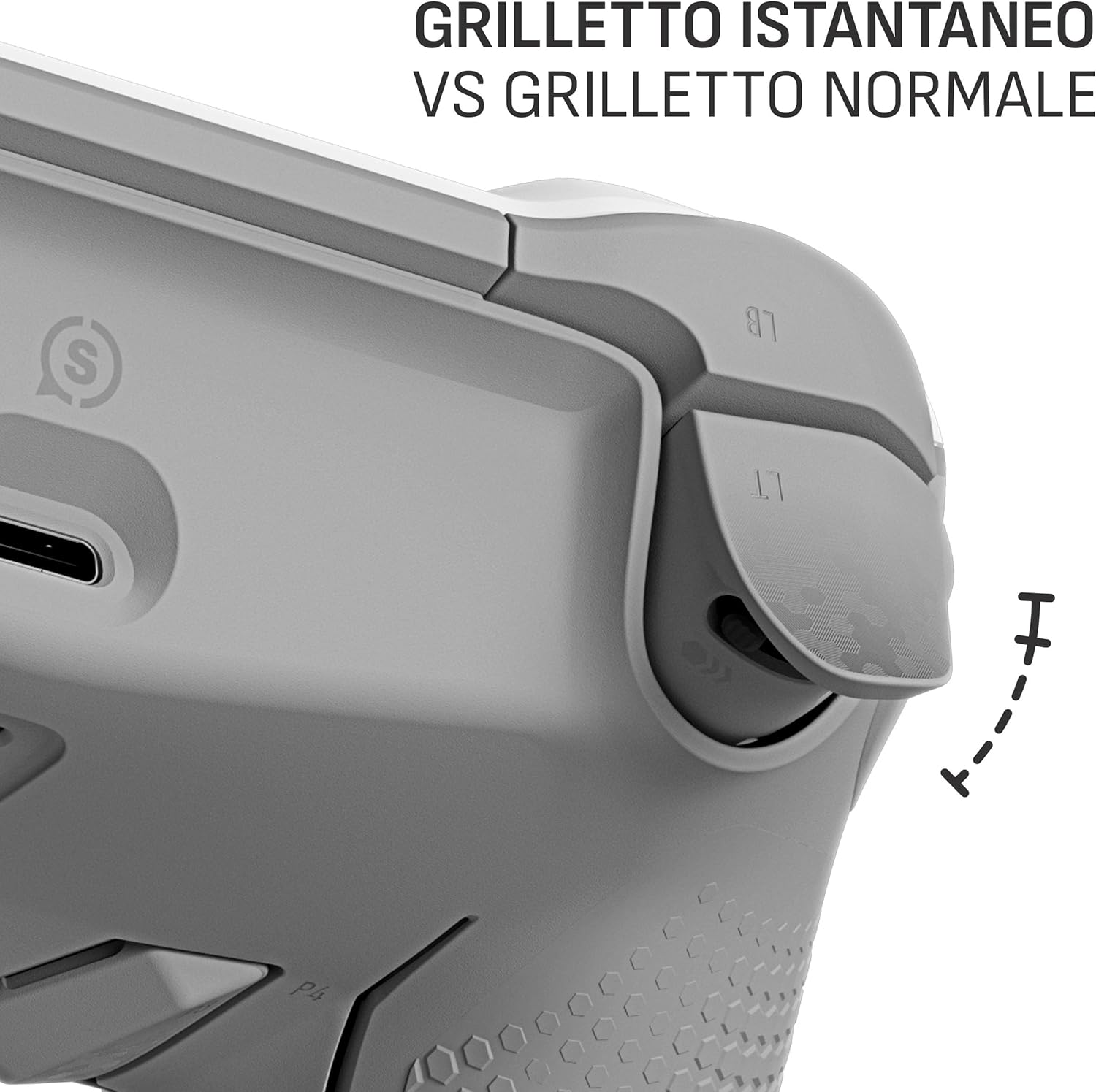 Detalle de SCUF ENVISION PRO Wireless V1 (2023): controller PC con 5 G-Key programmabili, paddle posteriori e integrazione iCUE
