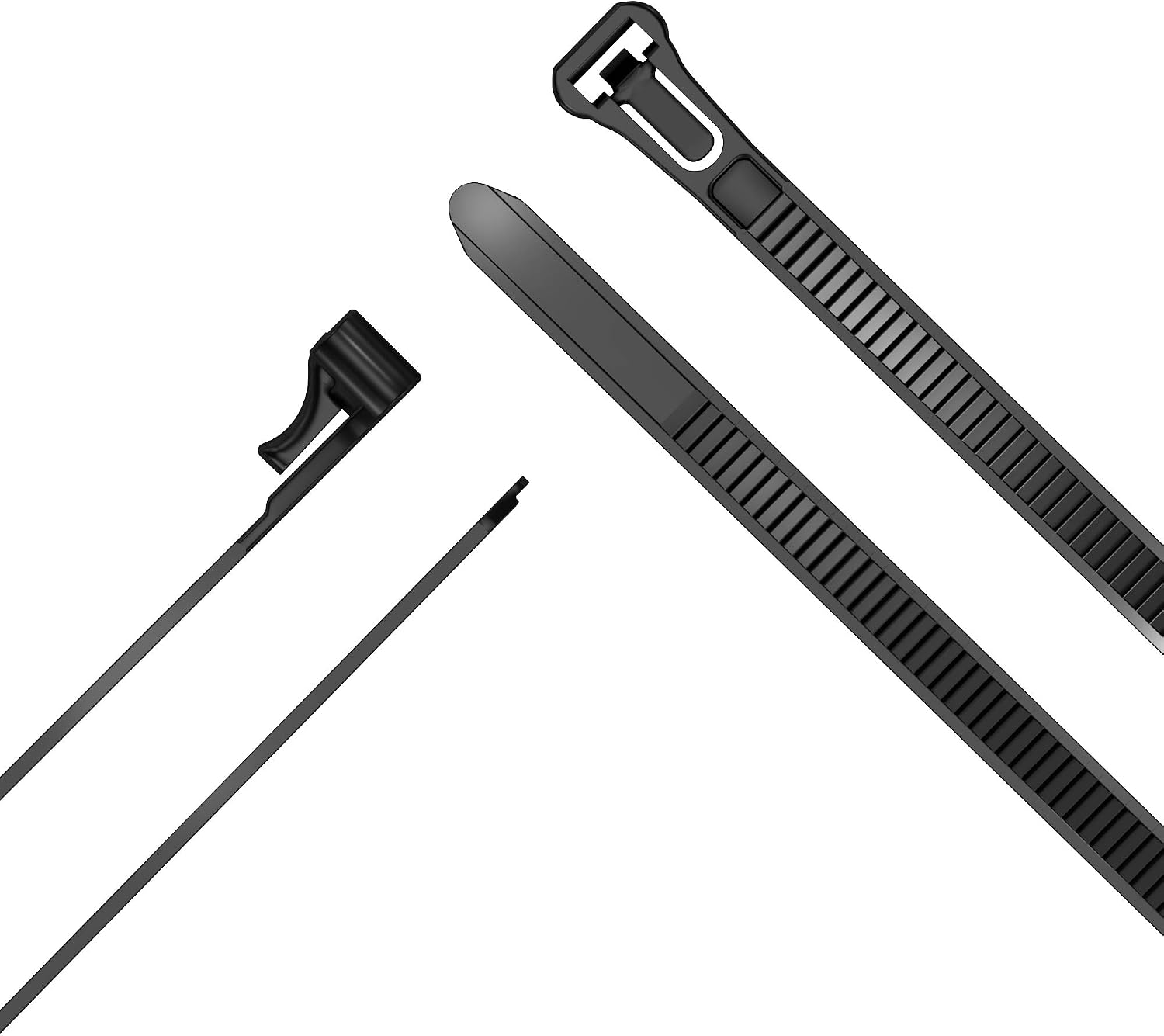 KabelDirekt – Colliers de serrage refermables, 100 unités, 7,4 mm x 300 mm, noir