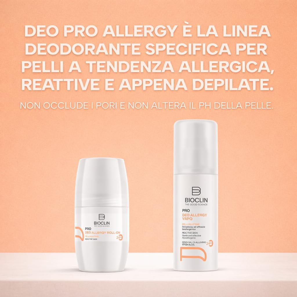 Detalle de BIOCLIN Deo Pro Allergy Vapo 24H – Deodorante spray ipoallergenico per pelli sensibili, 100 ml