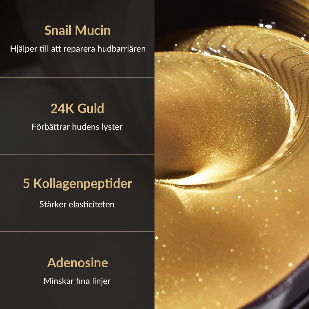 Detalle 1 de Mizon Gold Snail Repair Eye Gel Patch, 24K hydrogelplåster, 30 par