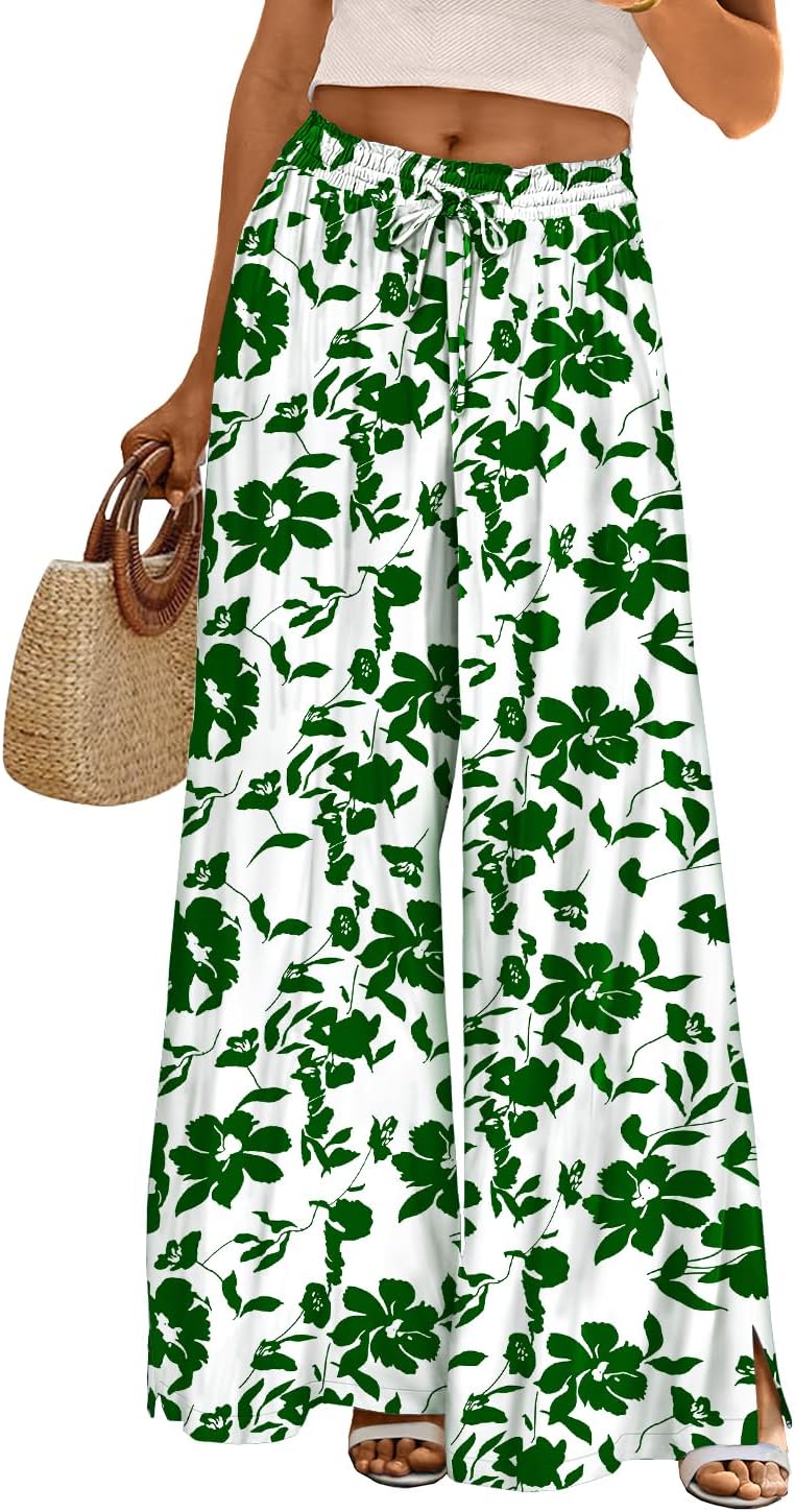 Thumbnail 6 de YESNO Women Summer Flowy Wide Leg Pants with Drawstring Elastic Waist and Pockets