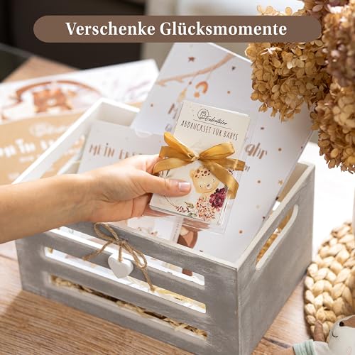 Thumbnail 4 de EULENTALER Baby Abdruckset I 0–6 Monate – Mit 2 Stempelkissen & 4 Abdruckkarten, sicher & EU-Norm