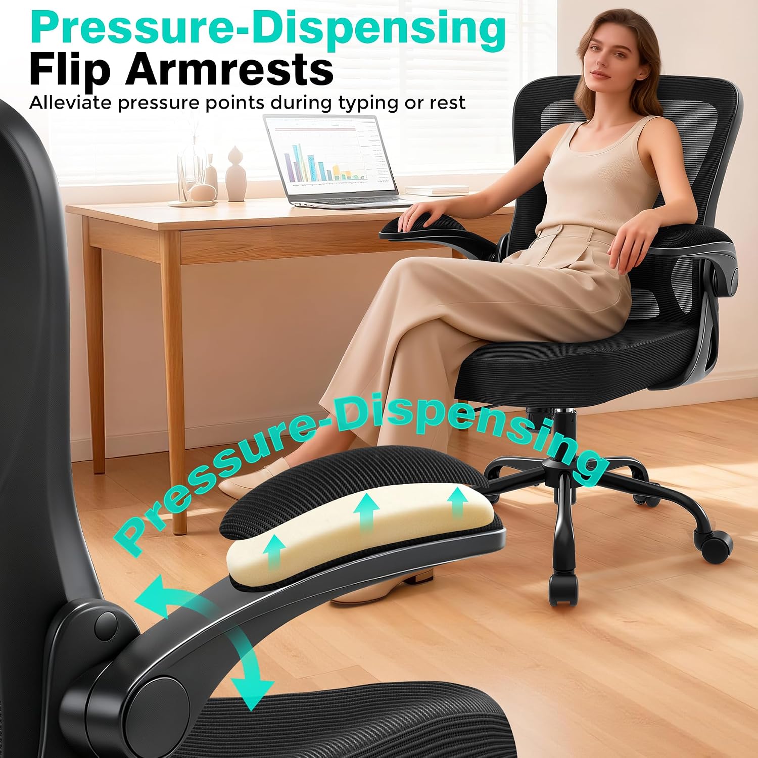 Thumbnail 6 de AreShark Office Chair Ergonomic Mesh 300 lb capacity