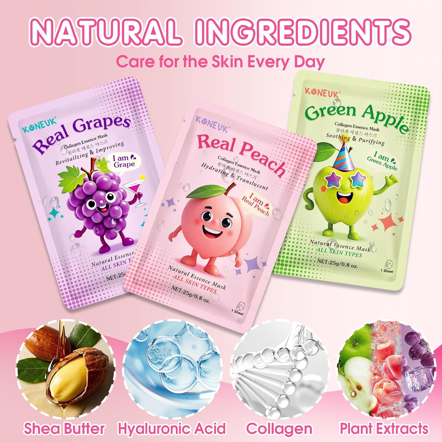 Detalle 1 de 14 Pack Fruit Face Masks 🧖♀