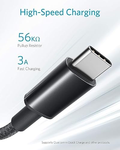 Detalle de Anker USB C Charger Cable 2-Pack (10 ft) – USB-A to USB-C, Braided, 3 m