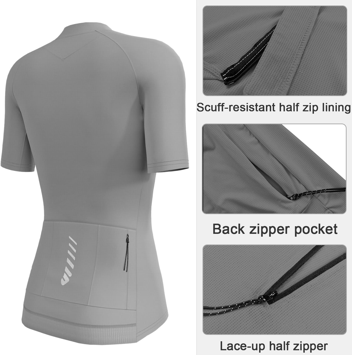 Thumbnail 3 de Wulibike Damen Radtrikot Halbes Reißverschluss – atmungsaktives MT/B-Trikot mit 4 Taschen