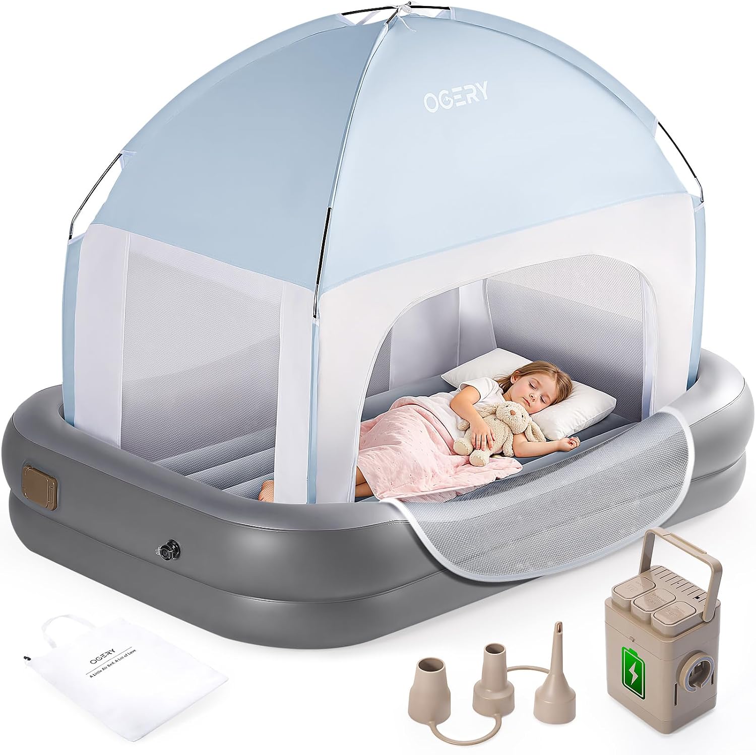 Detalle de OGERY Inflatable Toddler Bed with Tent