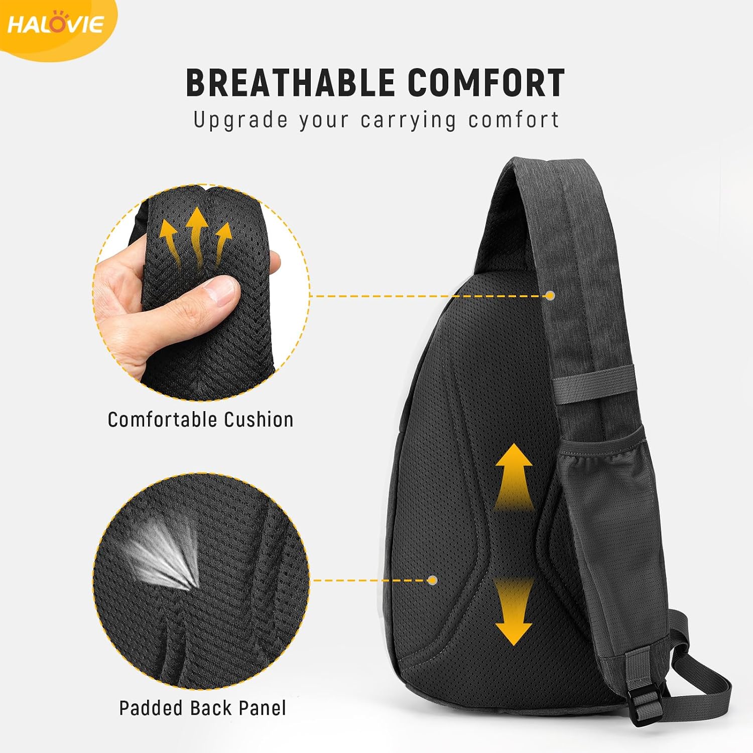Detalle 2 de HALOVIE Mochila Bandolera 9L