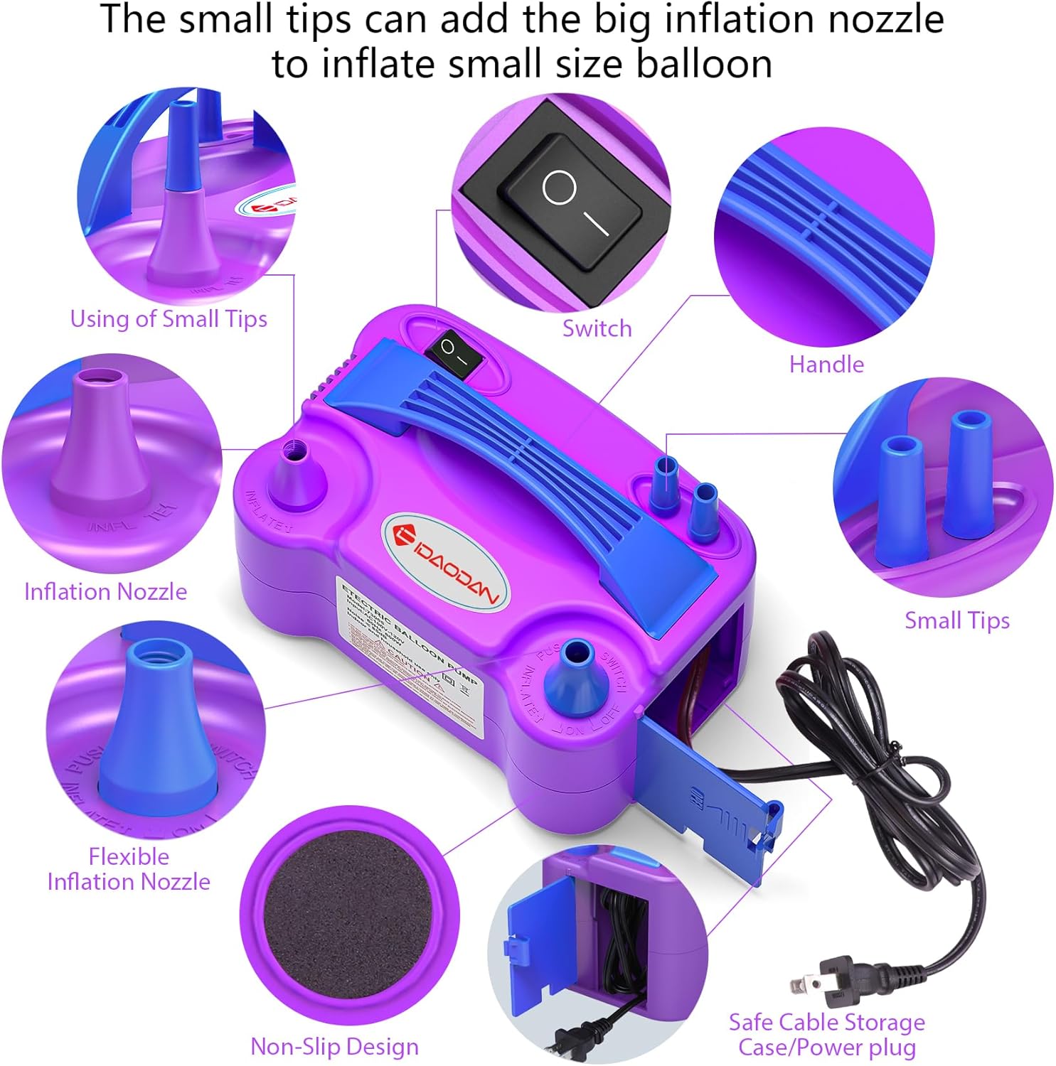 Detalle de IDAODAN Electric Balloon Pump 600W