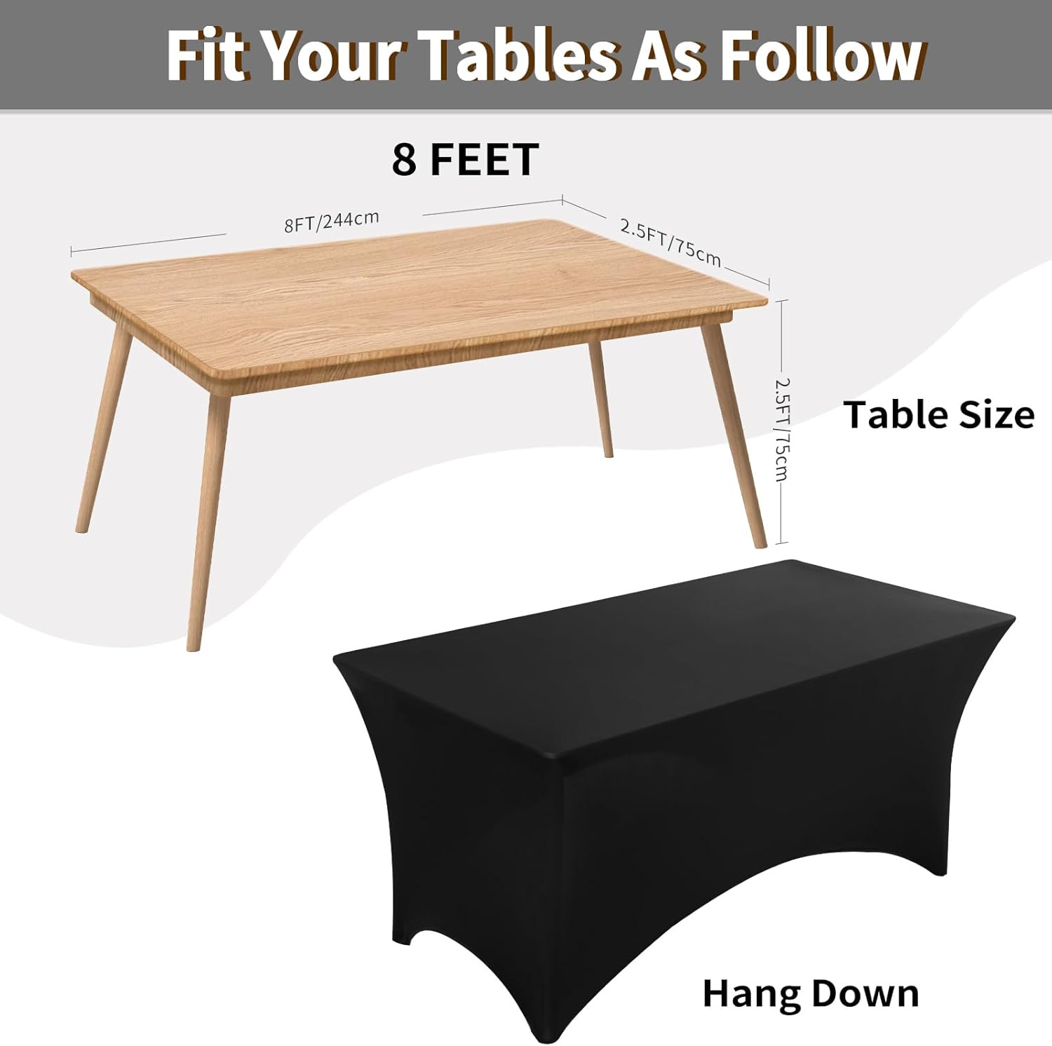 Thumbnail 2 de Fixwal Spandex Table Cover 8 ft, 6 Pack