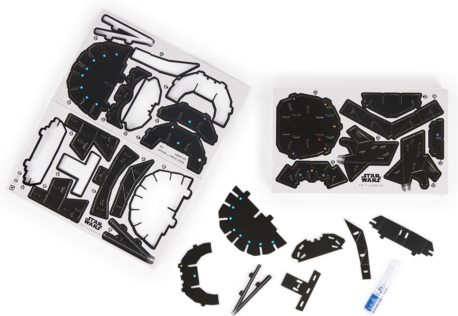 Detalle de 4D Build SW Darth Vader Helmet – kit di modellismo in cartoncino con colla e supporto