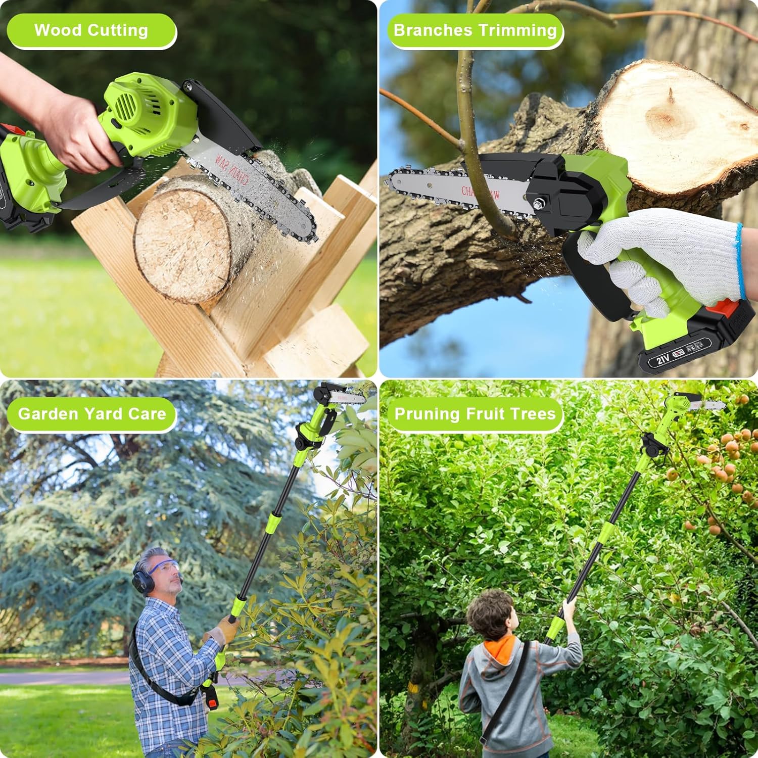 Thumbnail 6 de Cordless Pole Saw 12.47Ft: 2-in-1 Long Reach Saw & Handheld Chainsaw (6'')