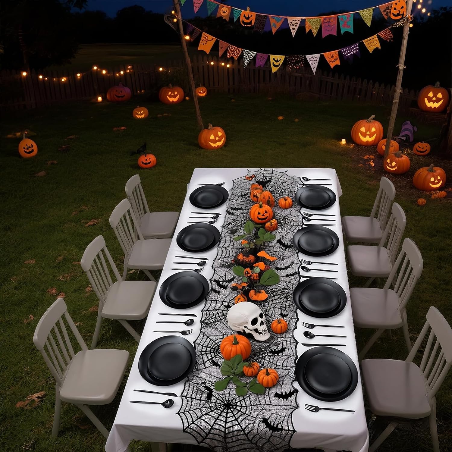 Detalle 2 de EI 150pcs Black Plastic Plates 10.25" dinner plates 🍽