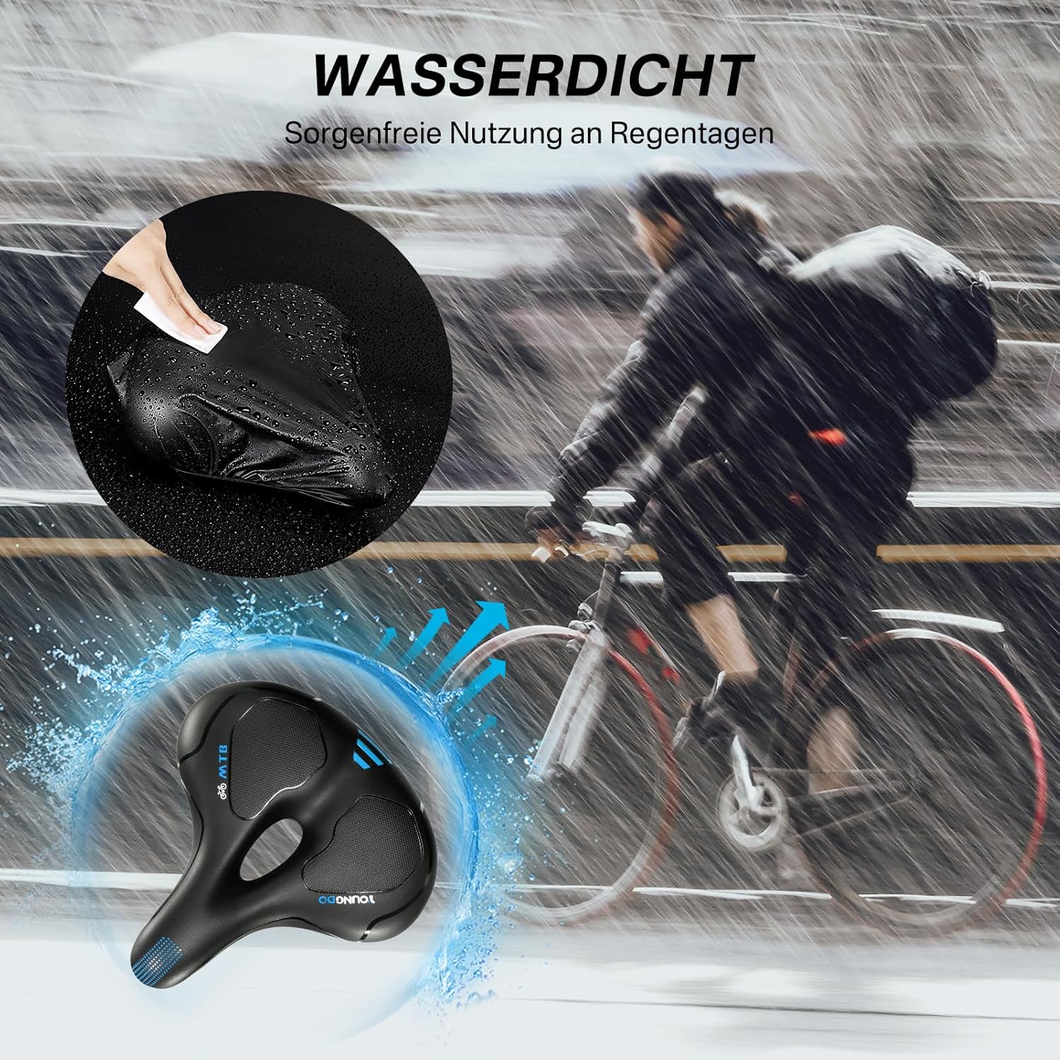 Thumbnail 4 de YOUNGDO Gel-Fahrradsattel: Ergonomischer Komfort mit wasserdichter Abdeckung