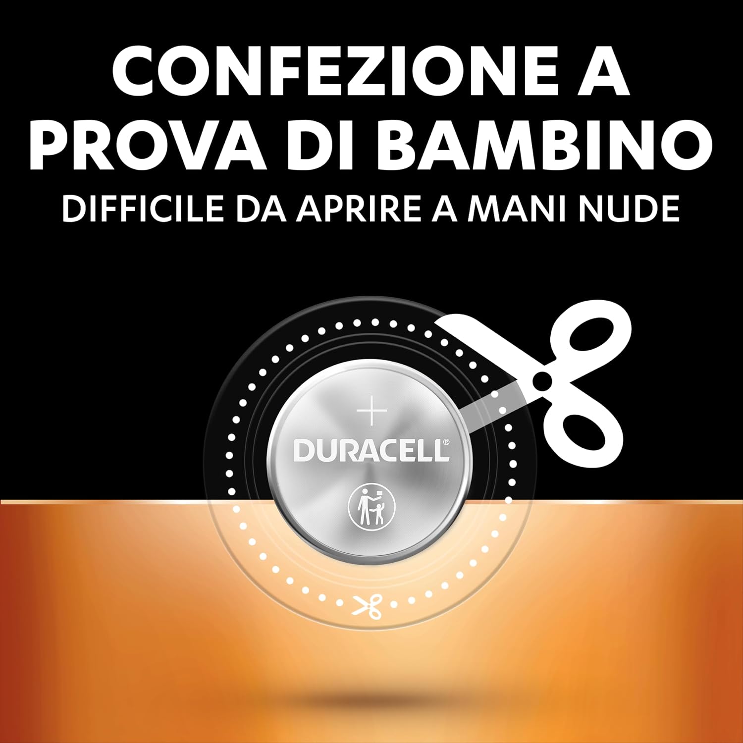 Detalle 2 de Duracell CR2025 a moneta al litio 3 V – Confezione da 8, Baby Secure, fino al 70% di durata extra