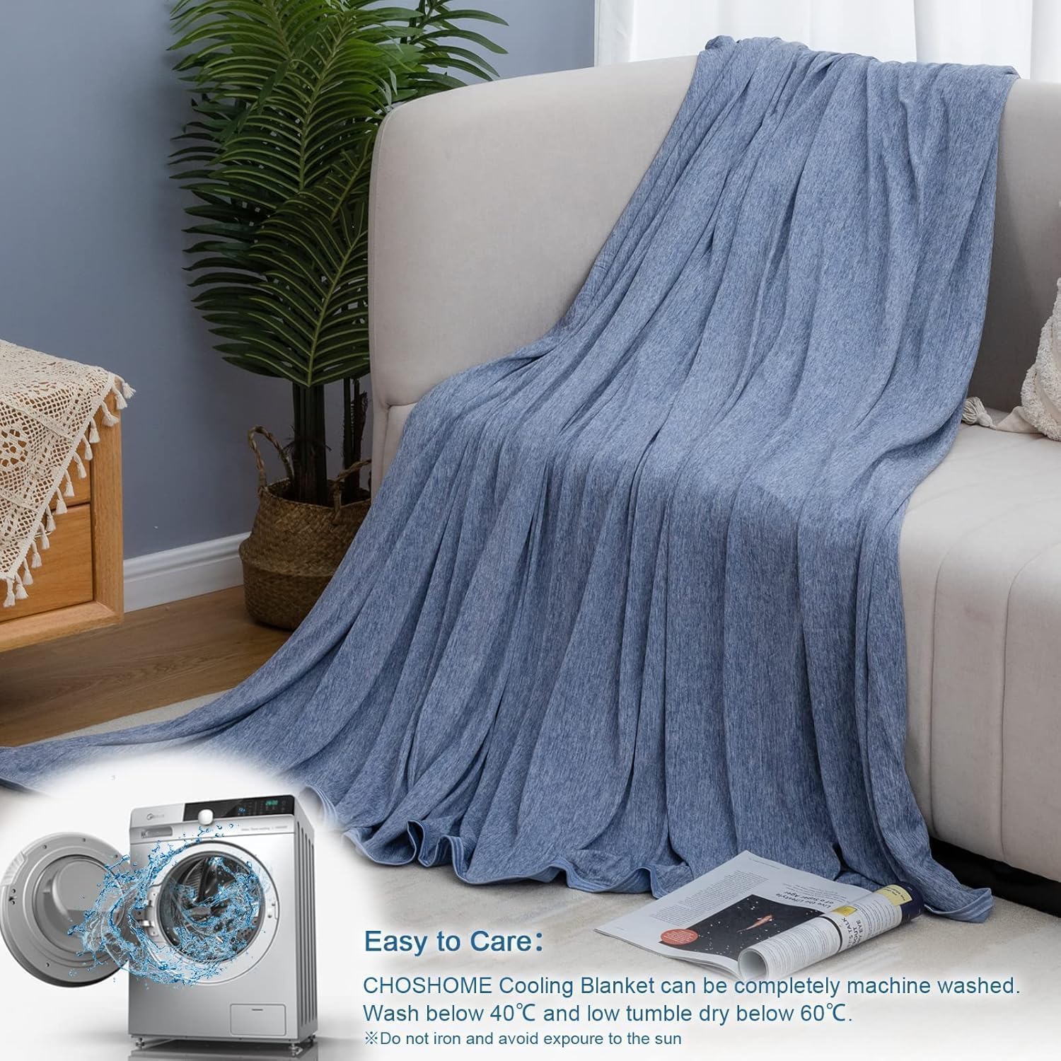 Thumbnail 6 de Cooling Blanket for Night Sweats by RUMBALUXY (King, 228x274cm) – Arc-Chill Ice Touch, Dual-Sided Lightweight Comfort