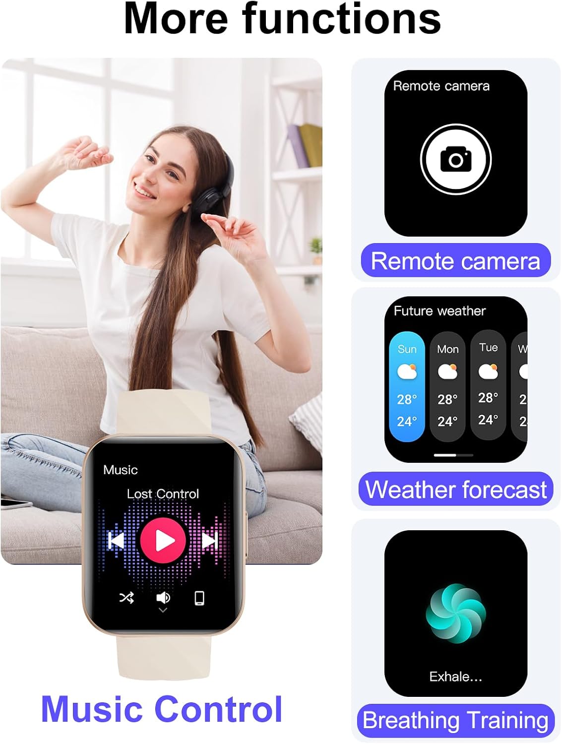 Thumbnail 5 de Dakofied Smartwatch uomo/donna con chiamate Bluetooth, cardiofrequenzimetro e SpO2, impermeabile IP68