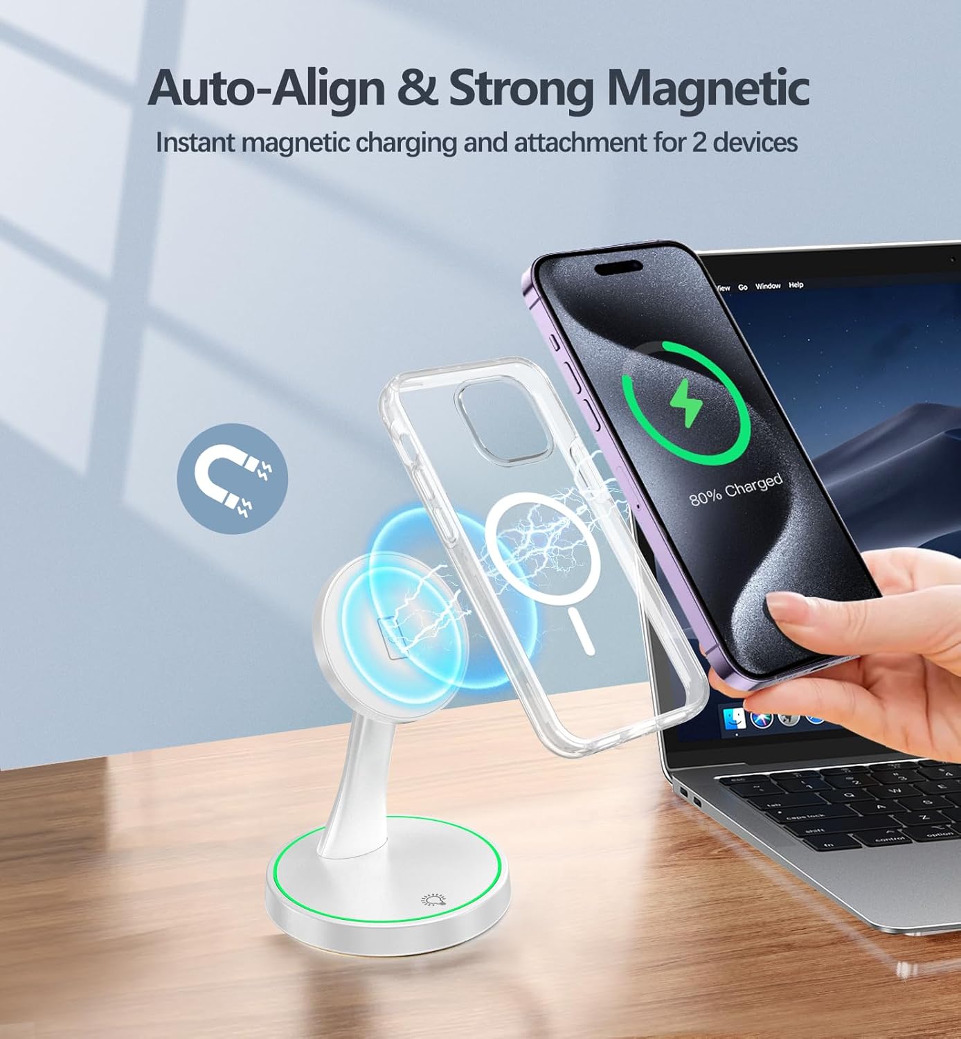 Thumbnail 5 de Magnetic Wireless Charger Stand 15W 2-Pack