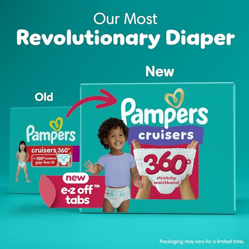 Thumbnail 14 de Pampers Cruisers 360° Diapers, Size 5 (100 Count) with 360° Stretch, Leakproof Fit