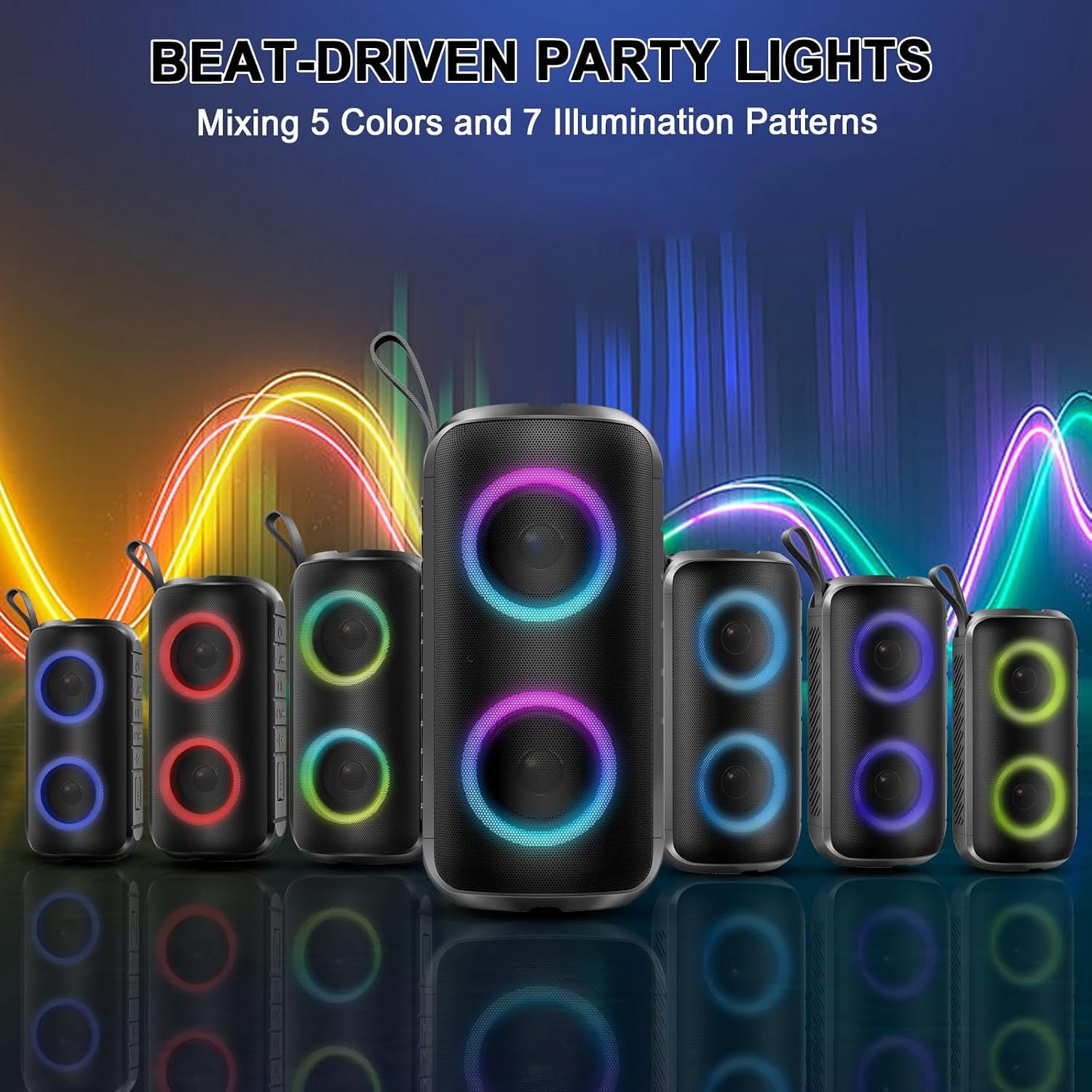 Thumbnail 5 de Hupoaf 3D-Stereo Bass Bluetooth Speaker 1800mAh