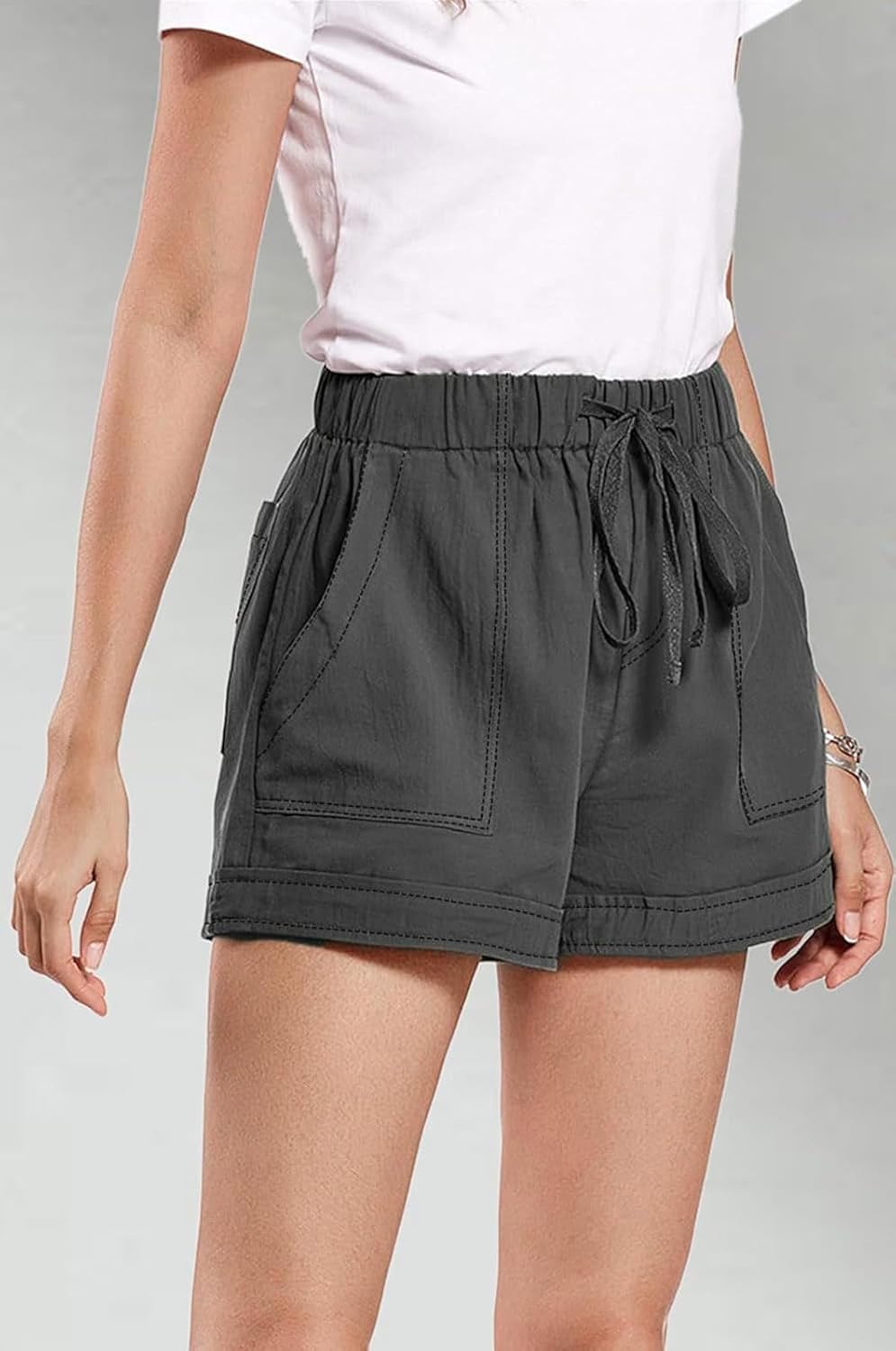 Thumbnail 3 de Wielsscca Women's Drawstring Shorts – Lightweight Summer Casual Shorts with Pockets