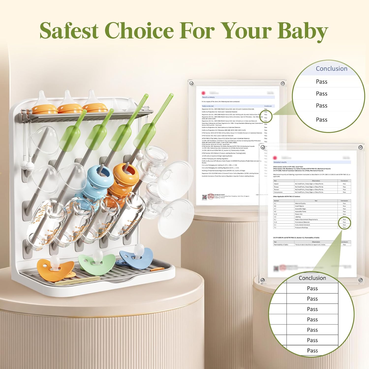 Detalle 2 de Lifewit Baby Bottle Drying Rack, 15 Pegs