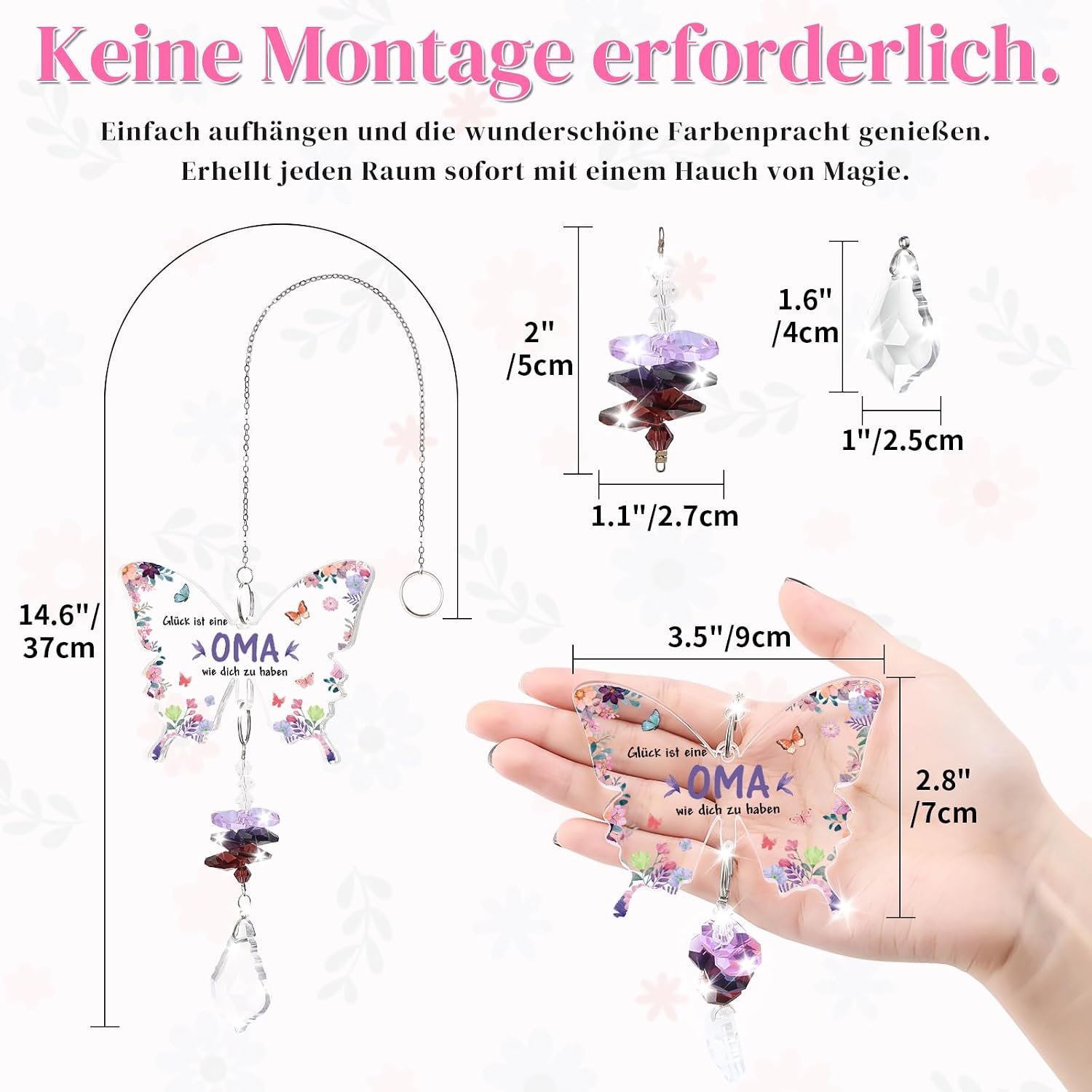 Detalle 2 de KAAYEE Oma Geschenk Sonnfänger mit Kristall
