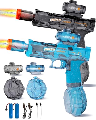 Detalle de Pistola de Agua Eléctrica POPERFUN (2 Piezas): Llama LED, gran capacidad y alcance de 8–10 m