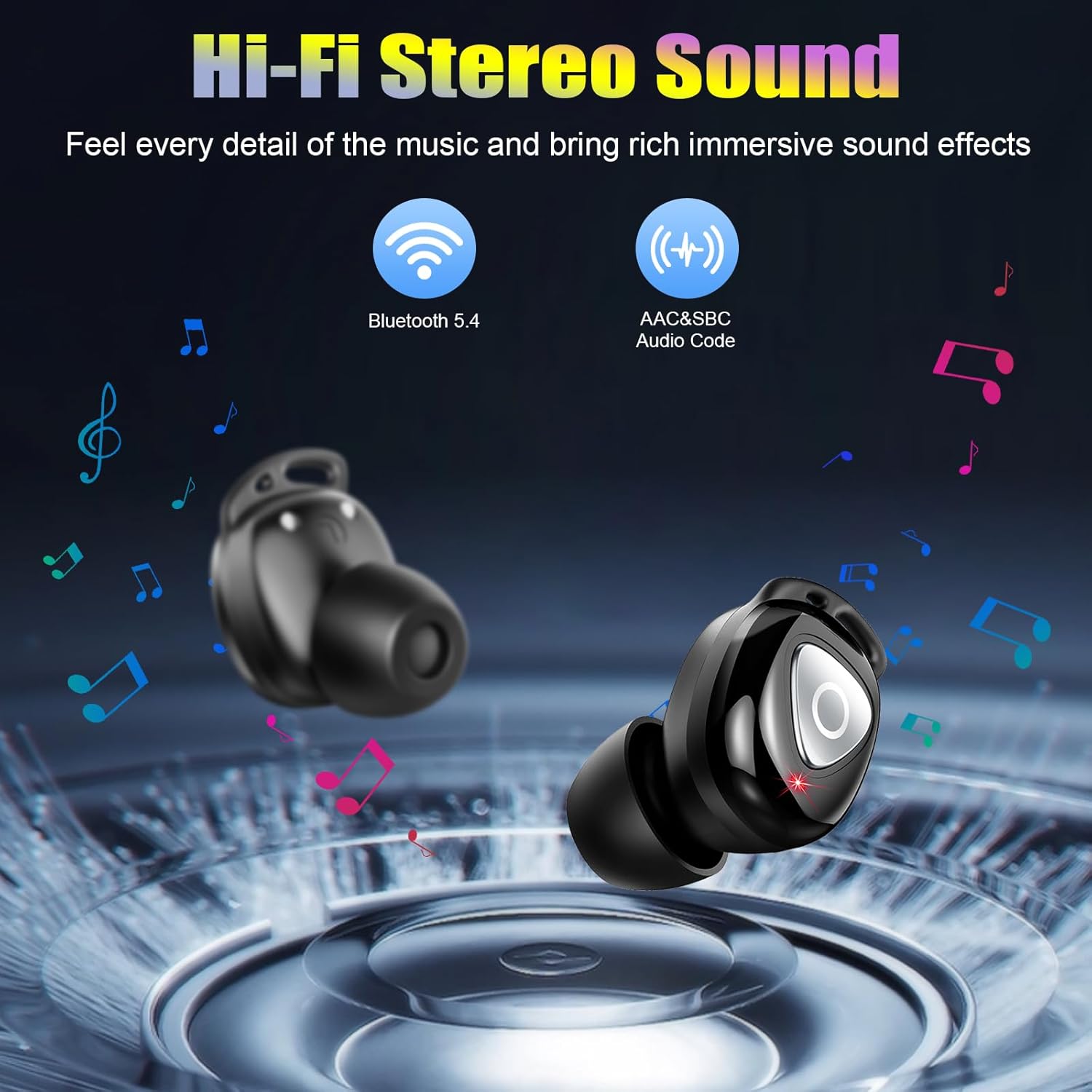 Detalle de Bluetooth Kopfhörer In Ear – kabellos mit 5.4, ENC Noise Cancelling, IP7 Schutz und drehbarem Ladecase