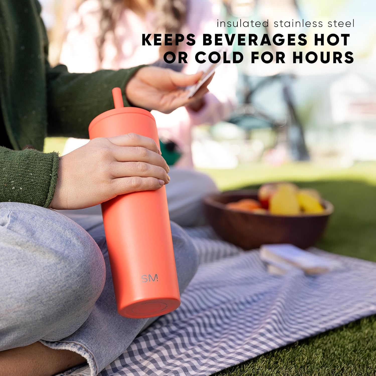 Thumbnail 5 de Simple Modern Classic Tumbler with Straw Lid (24oz) — Insulated Stainless Steel Travel Mug, Blush