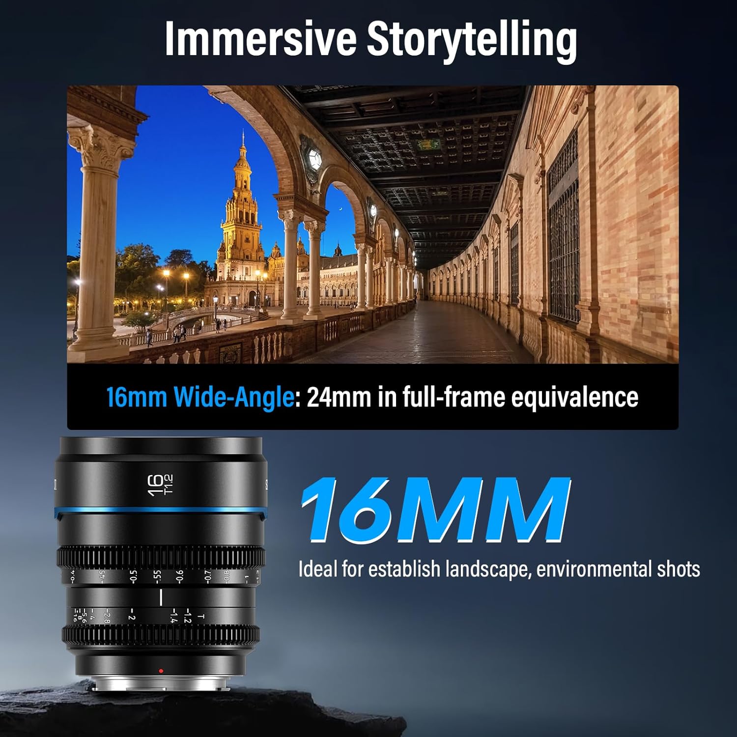 Detalle 2 de Sirui MS16E 16mm T1.2 obiettivo cine grandangolare