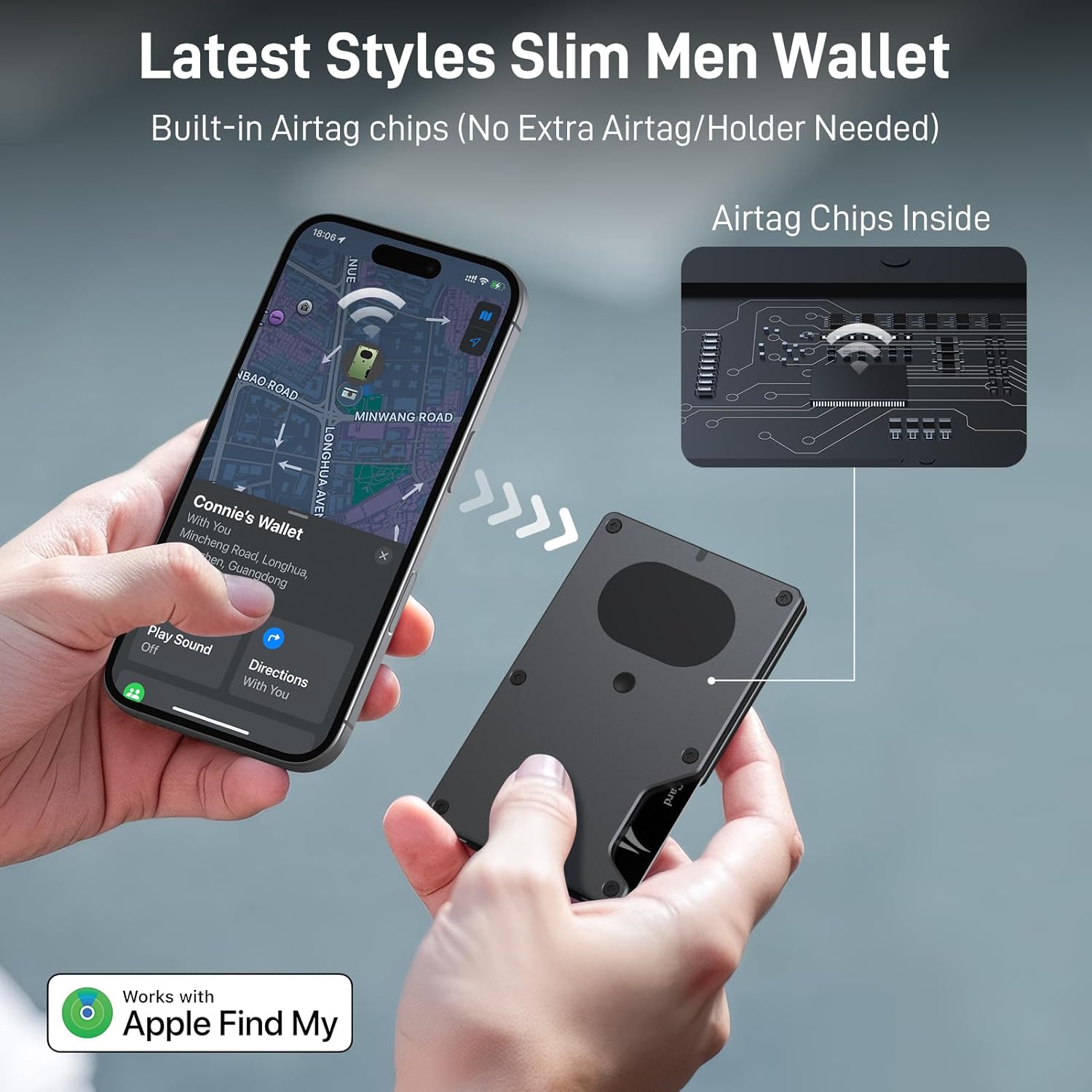Thumbnail 1 de Fallinep Diebstahlschutz Kartenetui Ultradünne – Slim Wallet AirTag