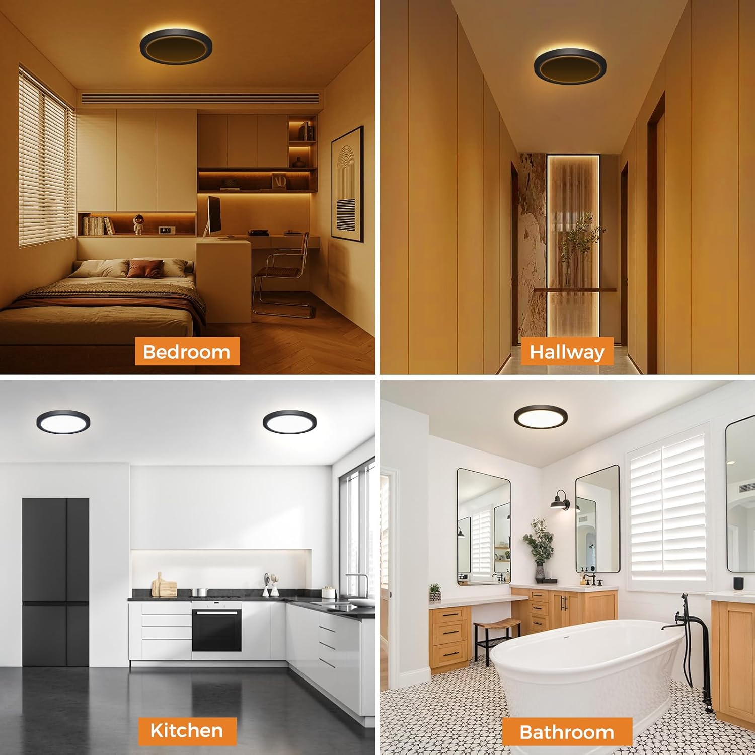 Thumbnail 4 de slochi LED Deckenleuchte, 22 cm, 15W, 1500 lm – dimmbar, Fernbedienung, Nachtlicht 1800K, 3000K–6500K