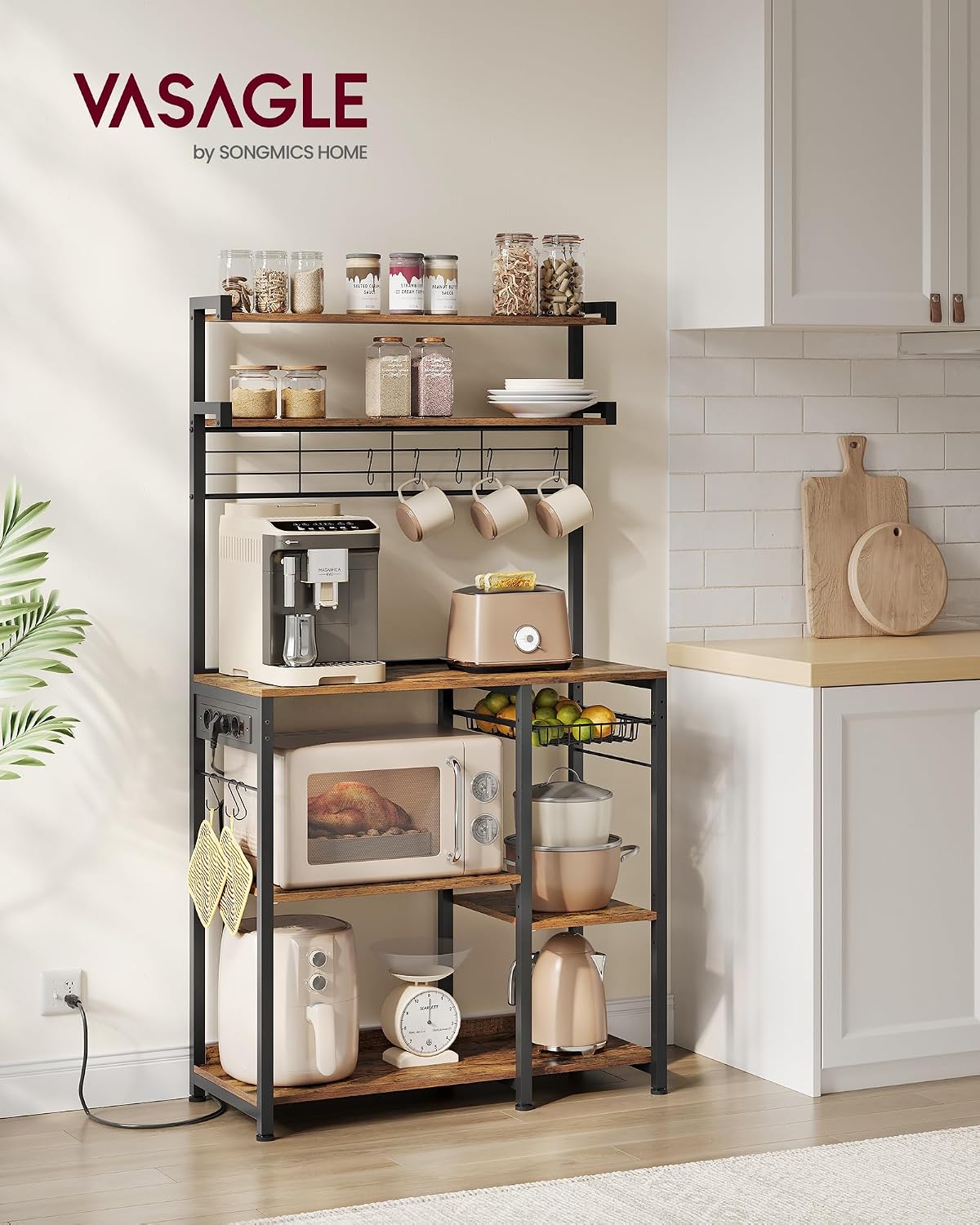 Detalle 2 de VASAGLE KKS031K11 Scaffale cucina 40x90x165,5 cm