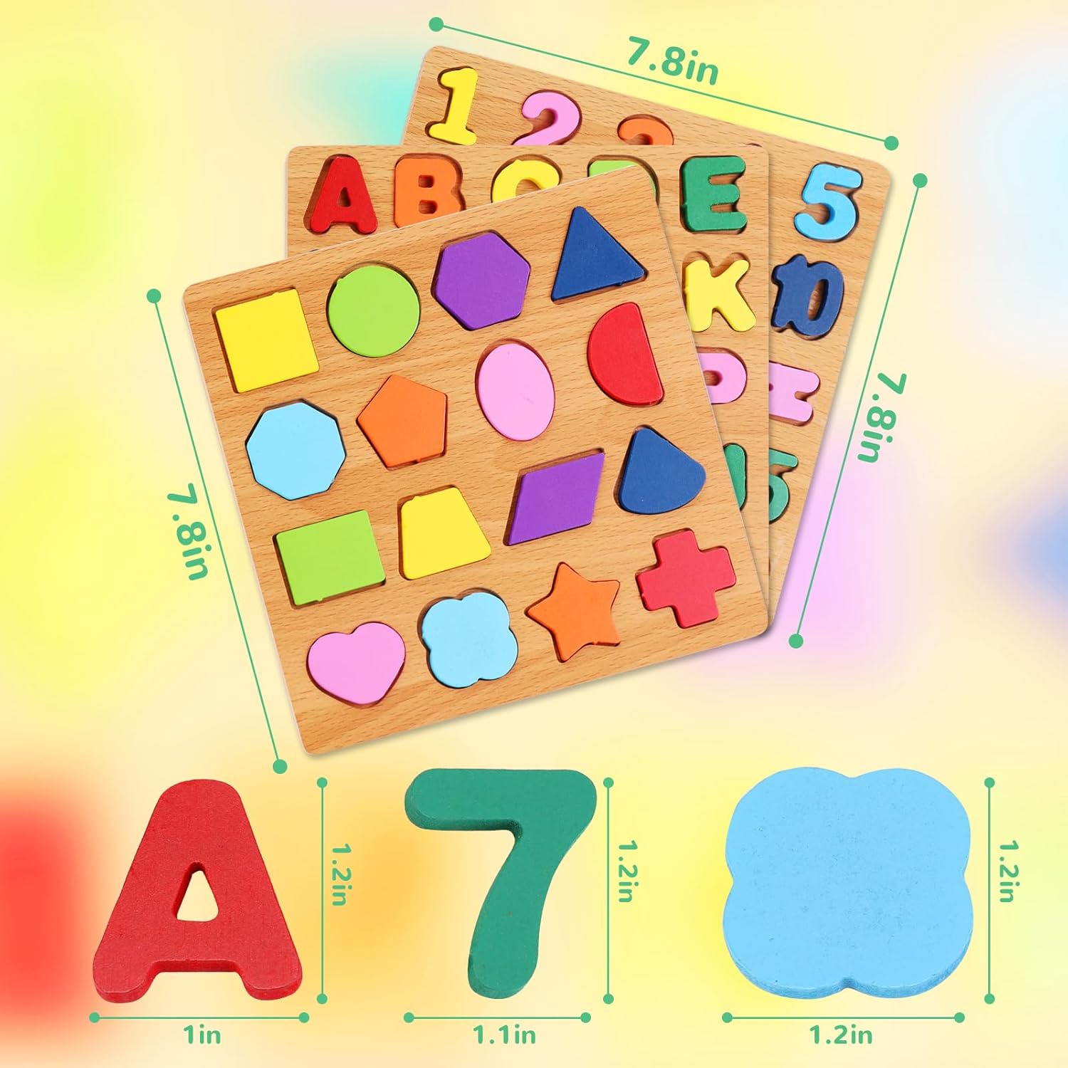 Thumbnail 1 de Alphabet Wooden Puzzles Pack of 3 🧩