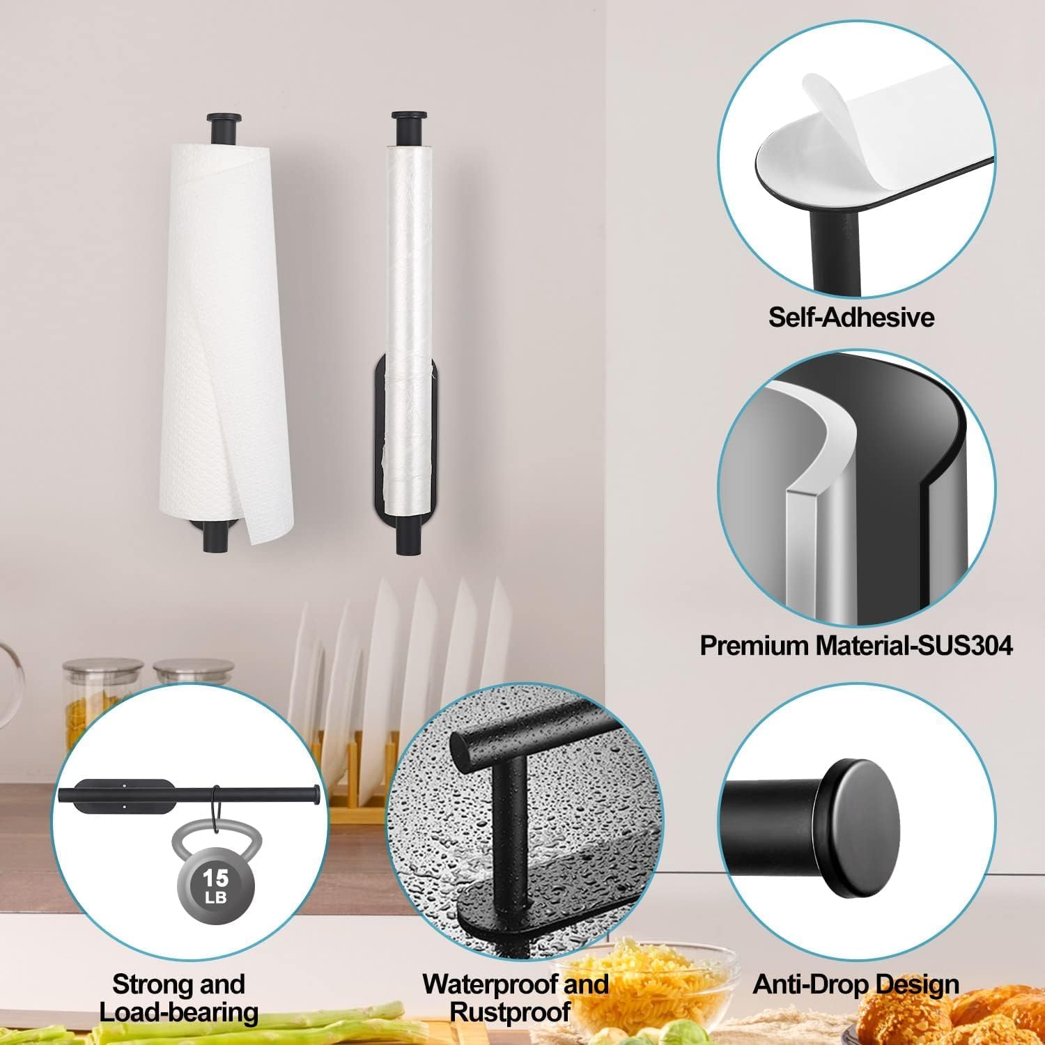 Detalle 2 de Fvviia Paper Towel Holder SUS304 Stainless Steel