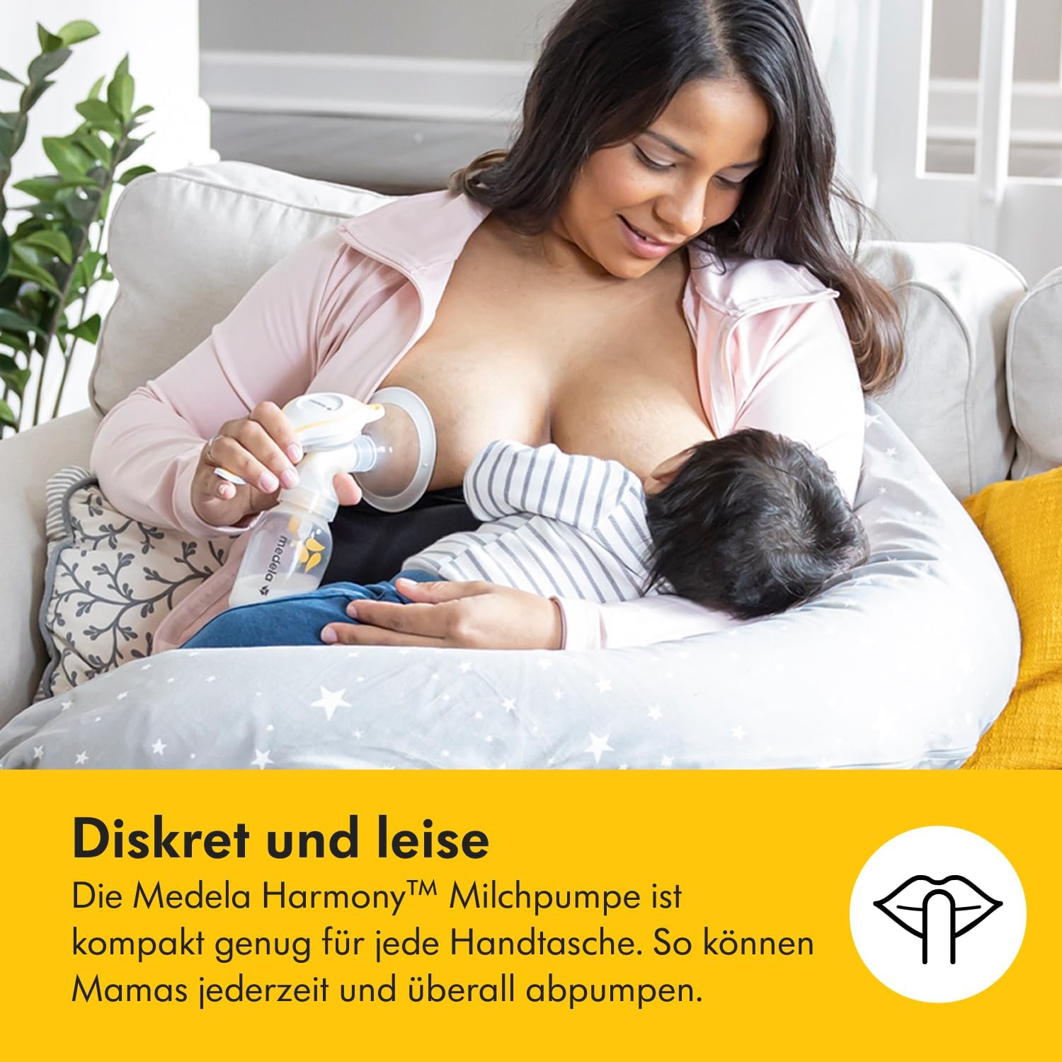 Detalle 2 de Medela Harmony Handmilchpumpe – Kompaktes Schweizer Design, 2-Phasen-Expression