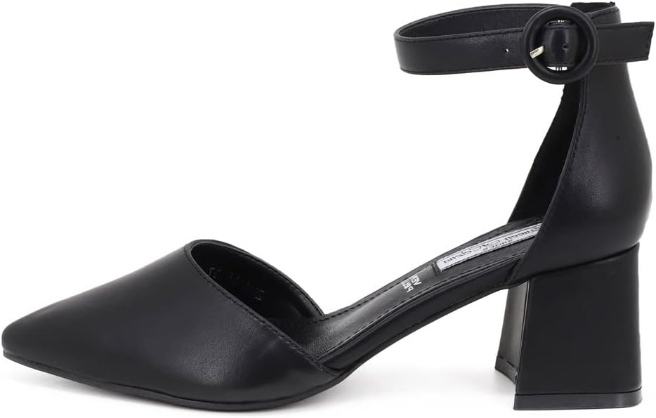 Detalle de Décolleté QUEEN HELENA ZM6045 con tacco medio 6 cm, punta chiusa e cinturino alla caviglia
