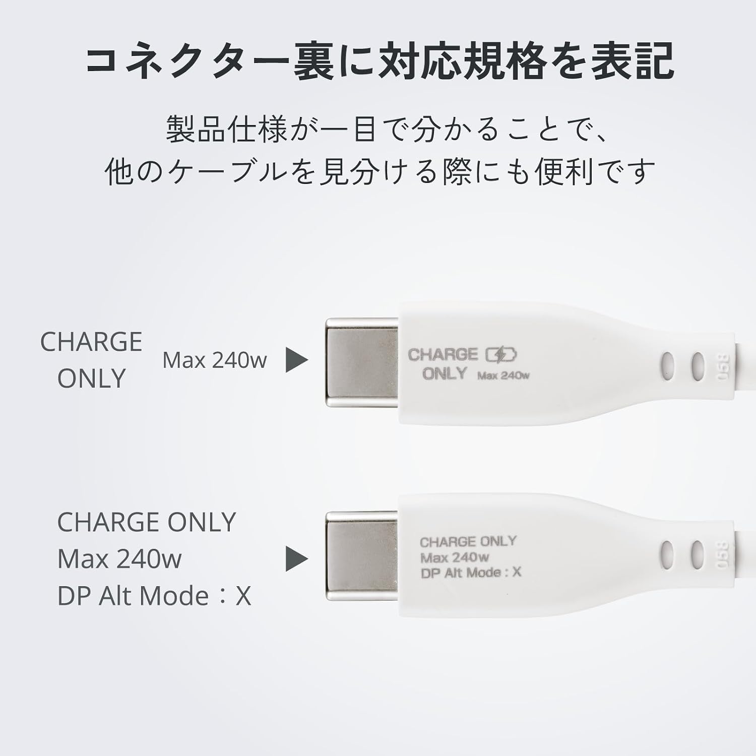 Thumbnail 6 de エレコム EC-CCFCPSS20WH USB Type-C充電ケーブル 240W対応・シリコン製・2m
