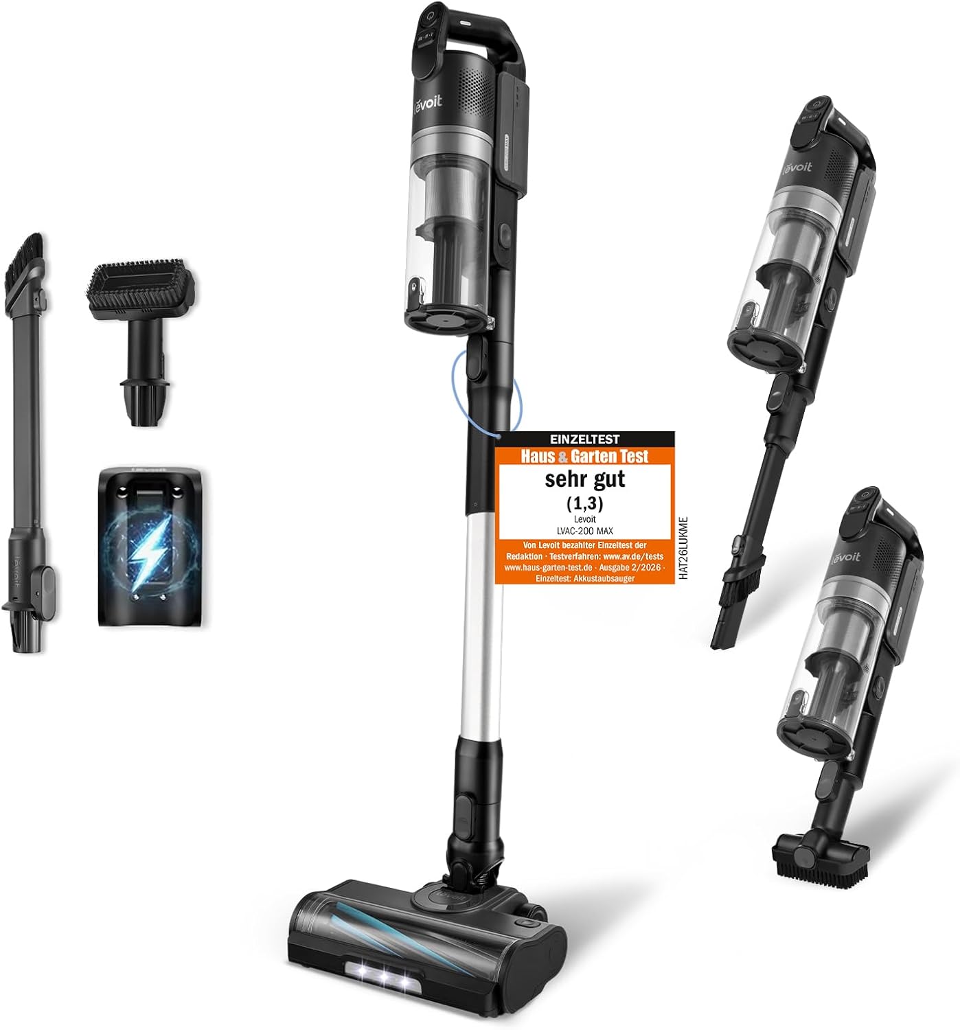 Detalle de Levoit LVAC-200 MAX Akku-Staubsauger mit HEPA‑Filter für 100 m² 🧹