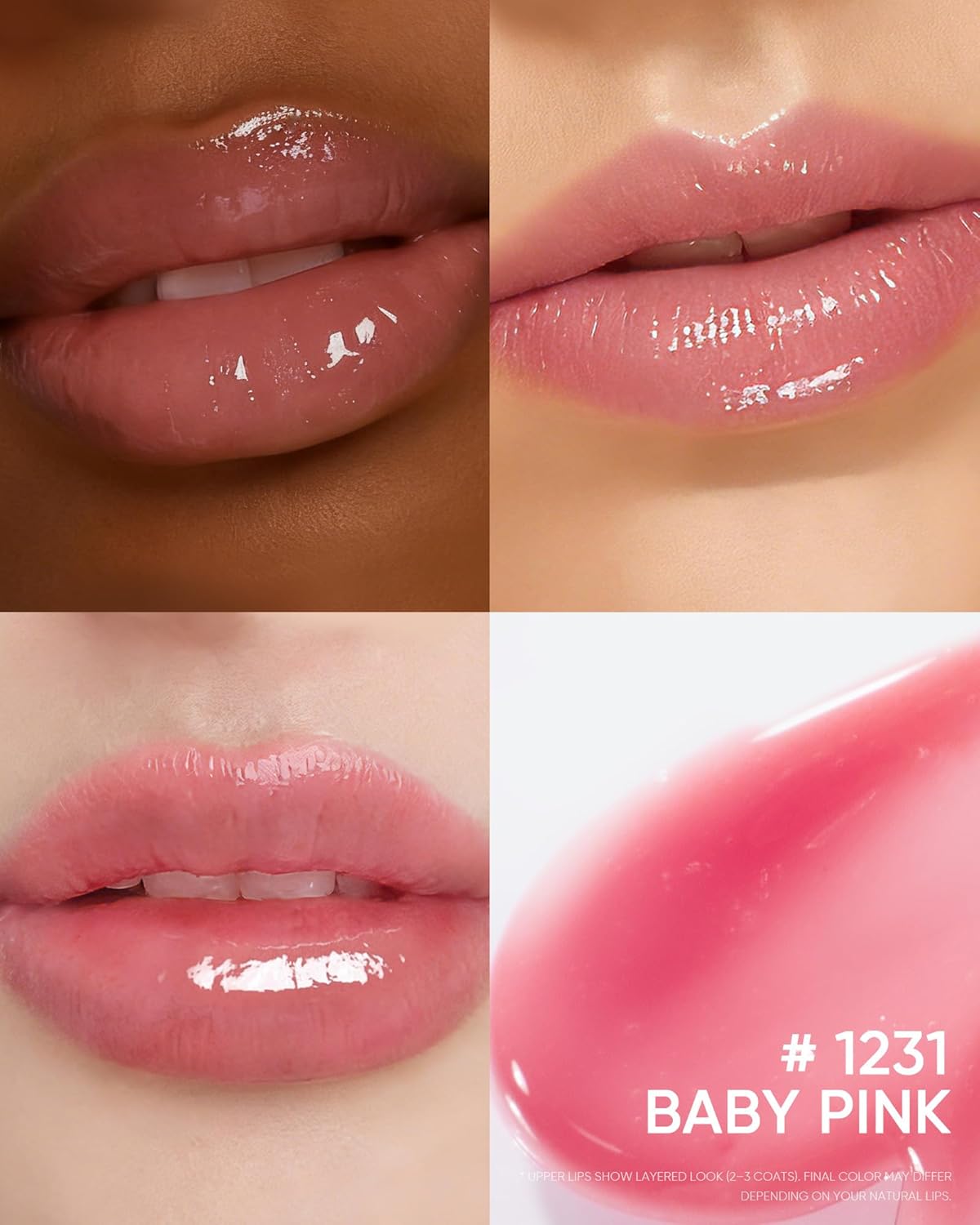 Thumbnail 1 de SKINTIFIC Peptide Brightening Lip Serum (Baby Pink) Tinted Gloss Balm with Peptides, Squalane & Cooling Applicator