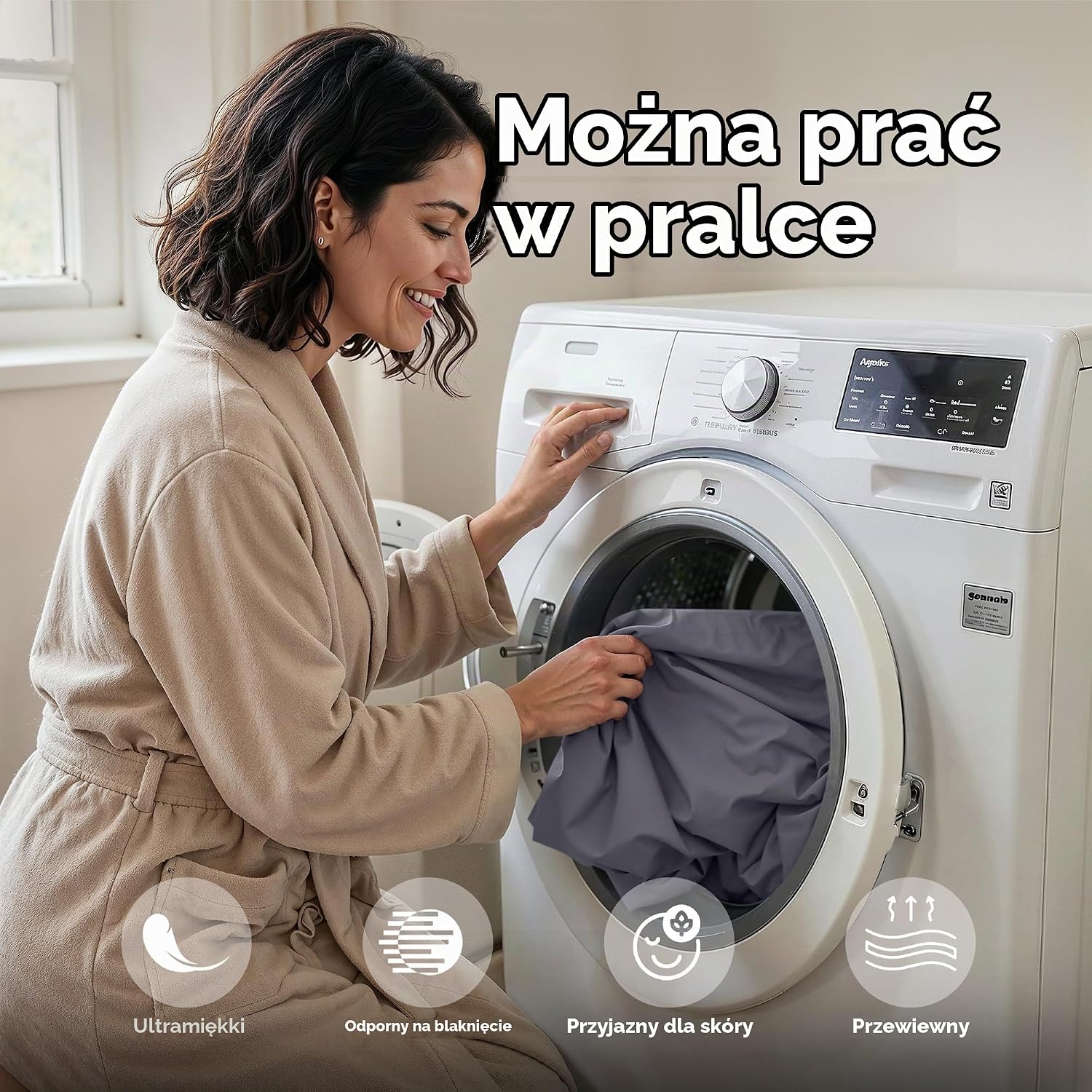 Detalle de Utopia Bedding – 2 komplety pościeli King z mikrofibry, szare, szczotkowane